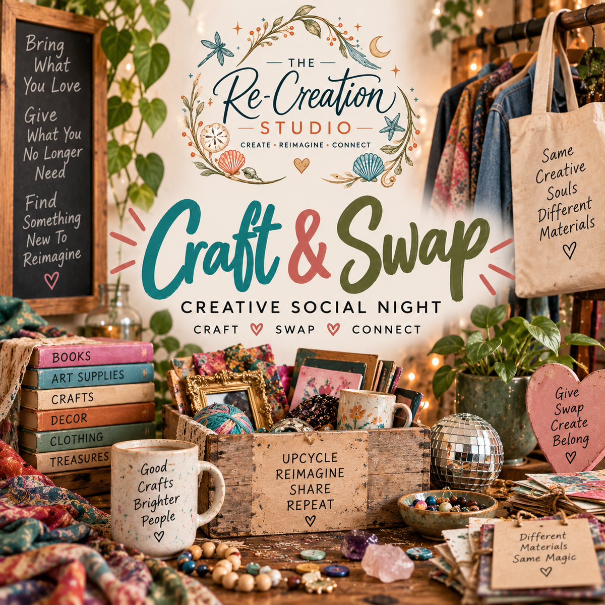 Craft & Swap ♻️ | Creative Social Night #3 | Friday, November 13 @ 7–10 PM