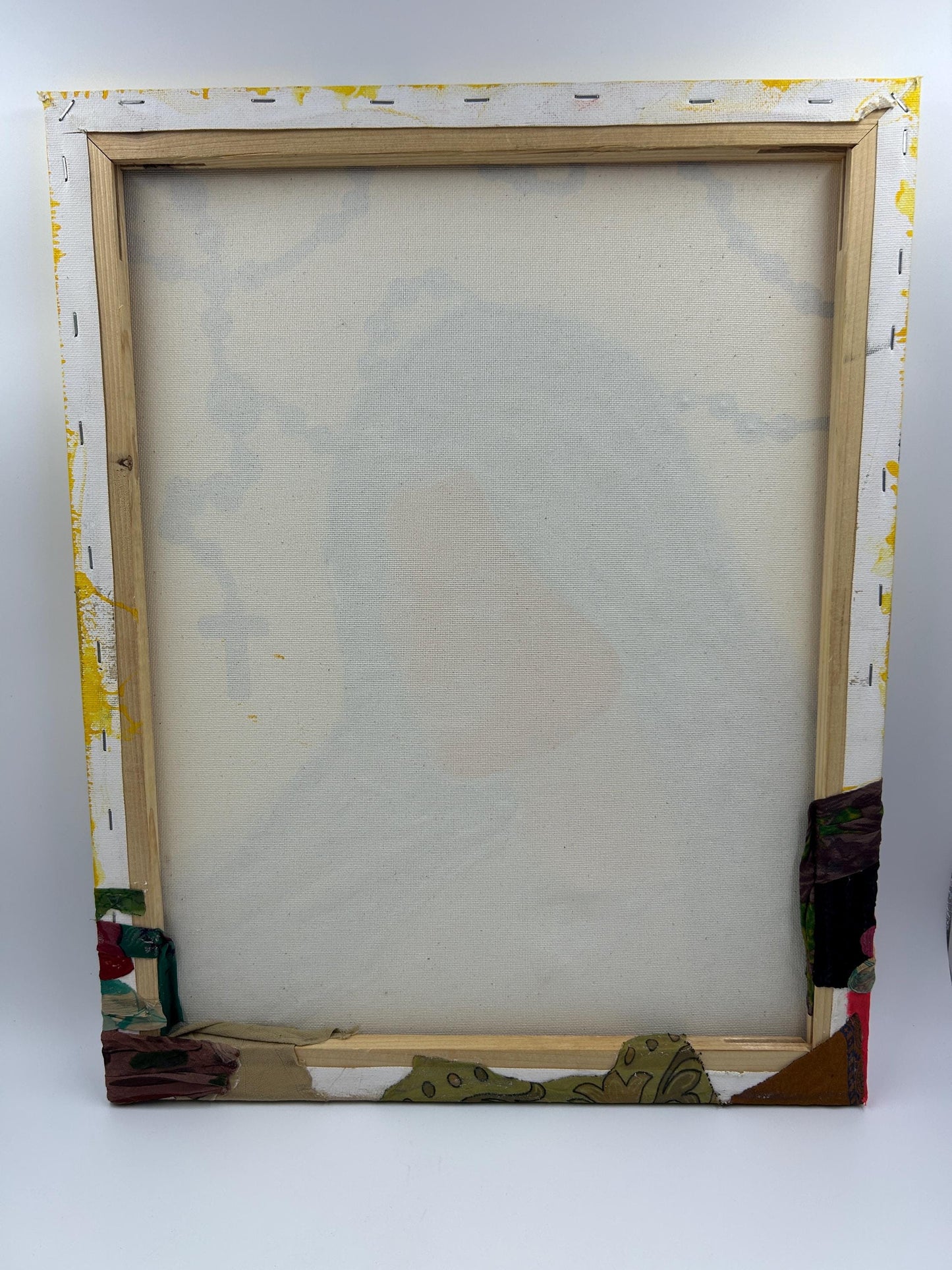 Mother Mary Mixed Media Canvas | Hand-Painted Religious Art | Upcycled Fabric & Jewelry