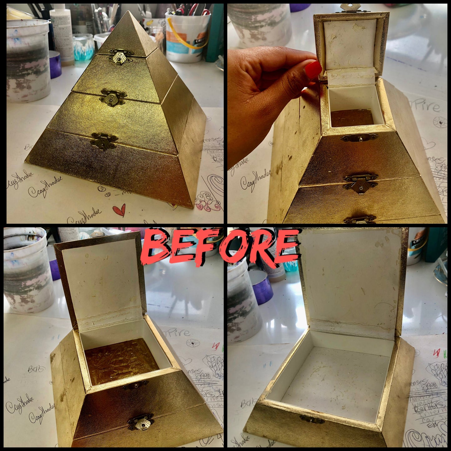 Upcycled Pyramid Jewelry Box | Handmade Geometric Keepsake