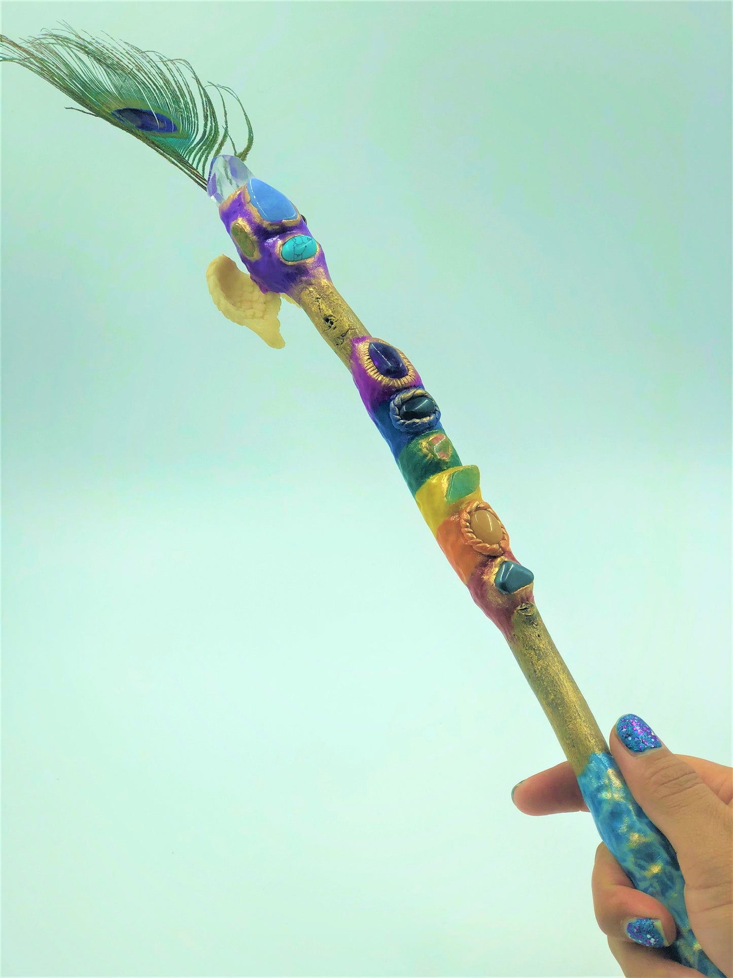A Custom Magic Wand | Handmade Ritual Wand | Upcycled Paintbrush Handle & Crystals