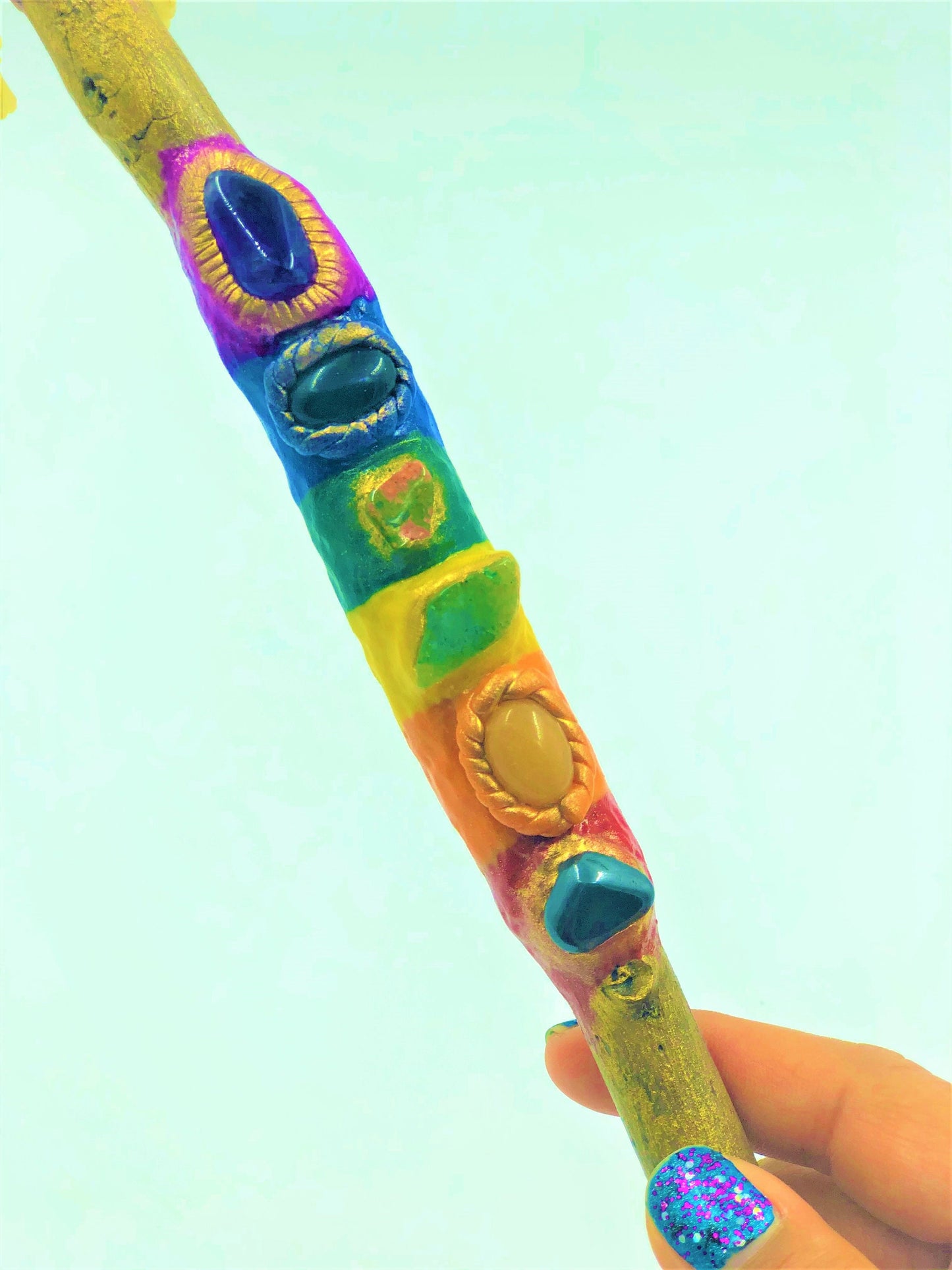 A Custom Magic Wand | Handmade Ritual Wand | Upcycled Paintbrush Handle & Crystals