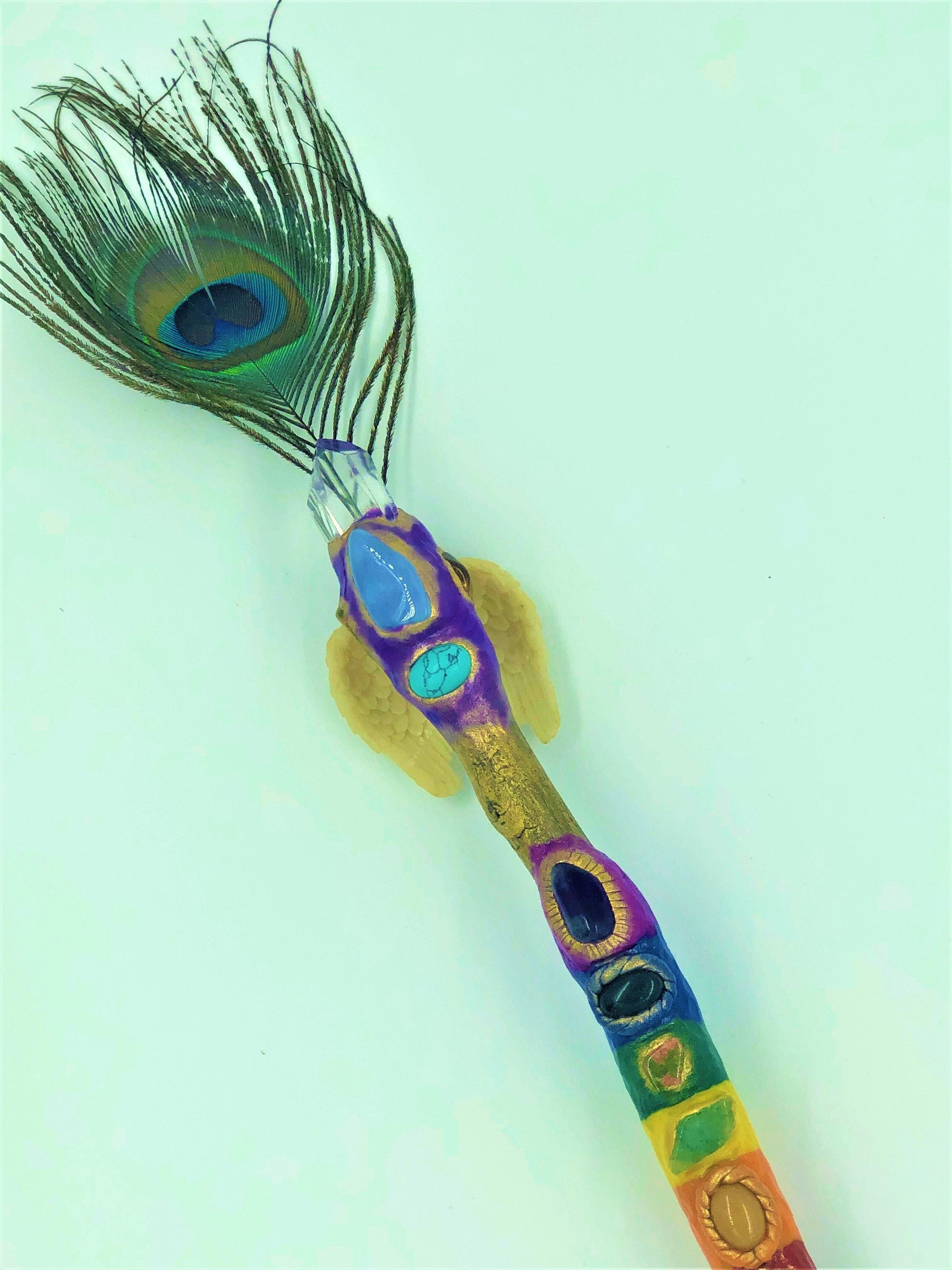 A Custom Magic Wand | Handmade Ritual Wand | Upcycled Paintbrush Handle & Crystals