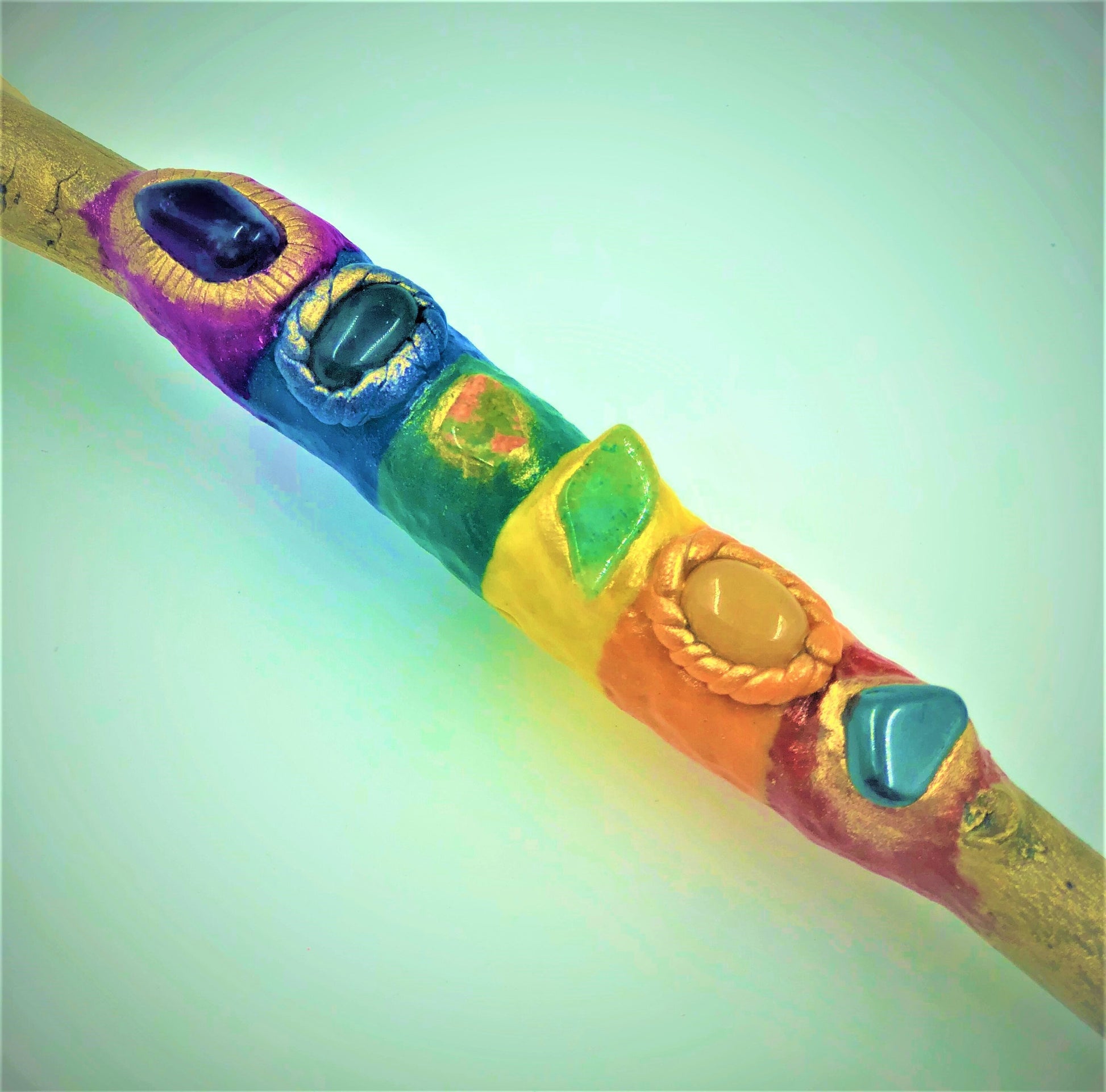 A Custom Magic Wand | Handmade Ritual Wand | Upcycled Paintbrush Handle & Crystals