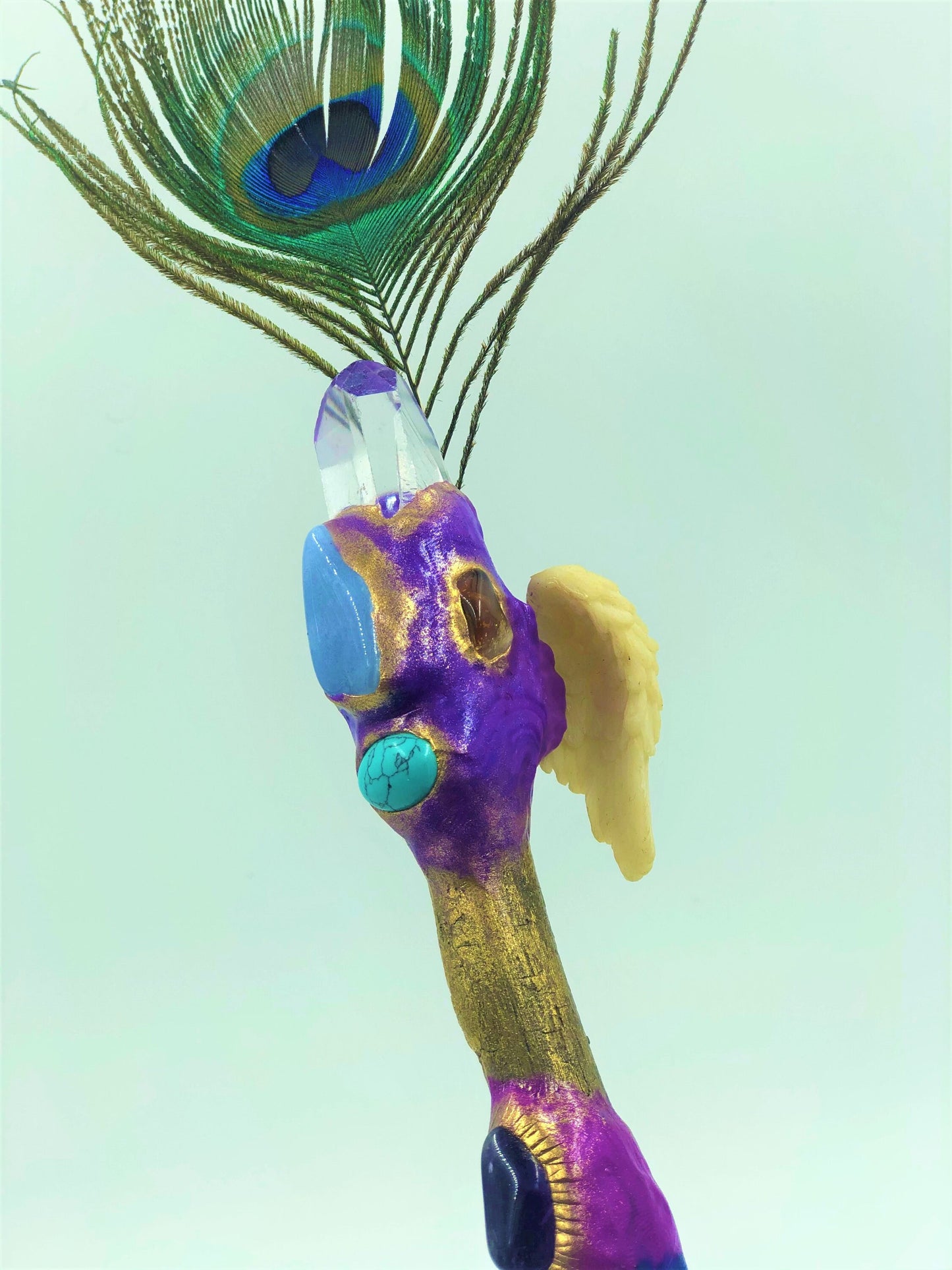 A Custom Magic Wand | Handmade Ritual Wand | Upcycled Paintbrush Handle & Crystals