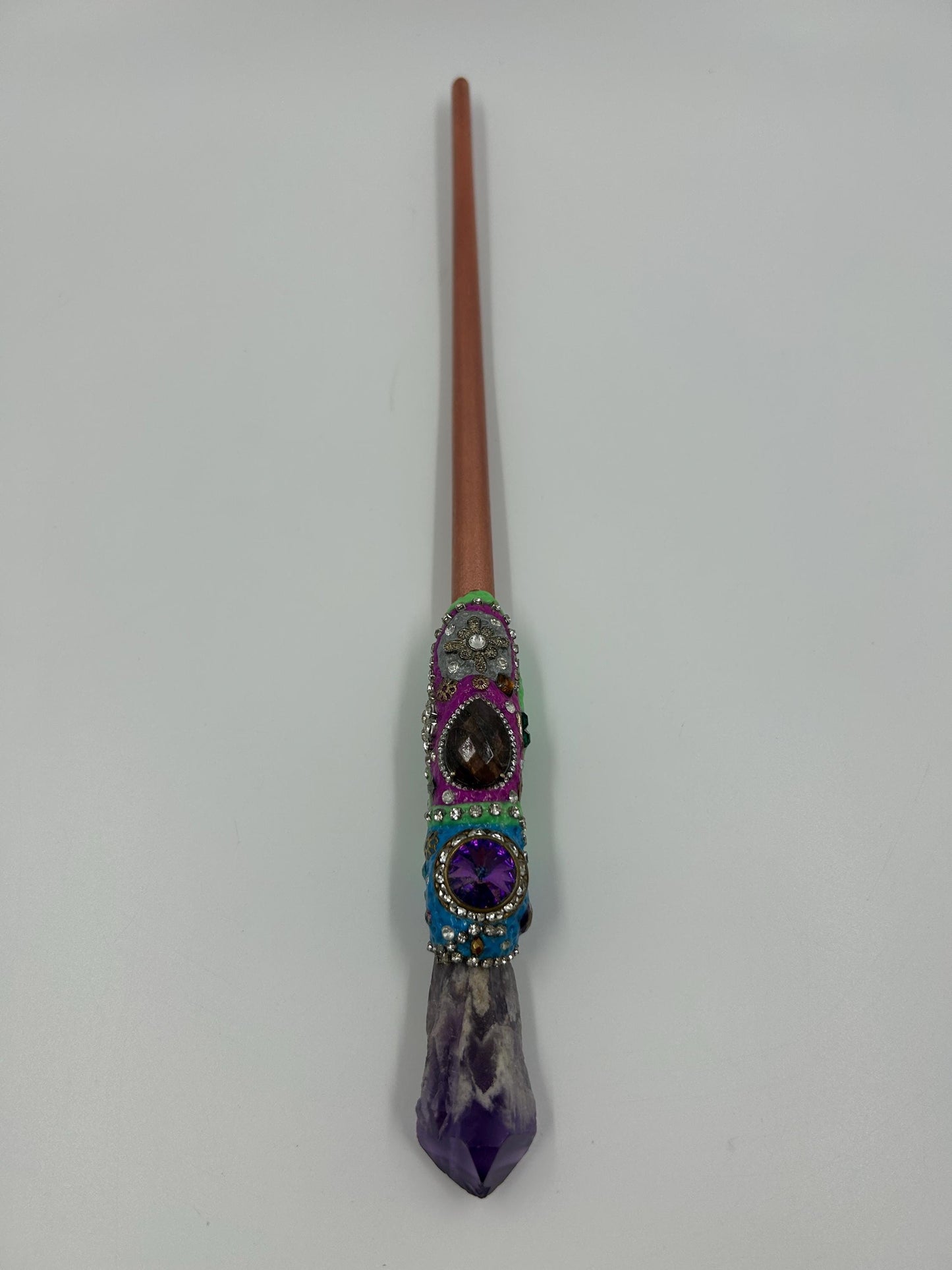 A Custom Magic Wand | Handmade Ritual Wand | Upcycled Paintbrush Handle & Crystals