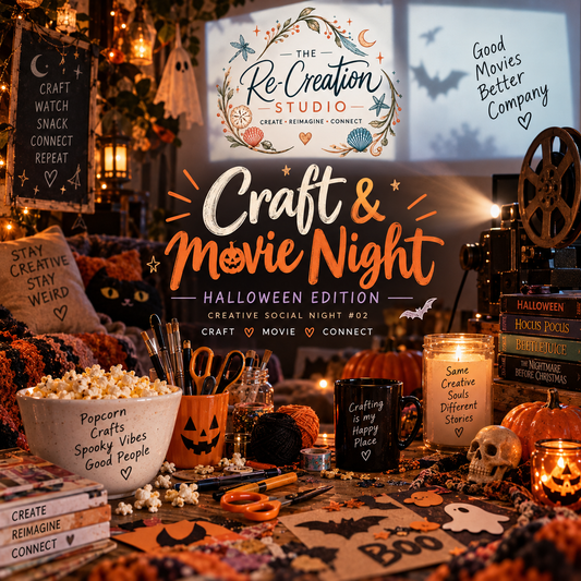 Craft & Movie Night 🎃 Halloween Edition | Creative Social Night #2 | Friday, October 30 @ 7–10 PM