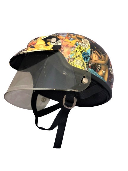 Decoupaged Comic Book Helmet | Upcycled Vintage Art