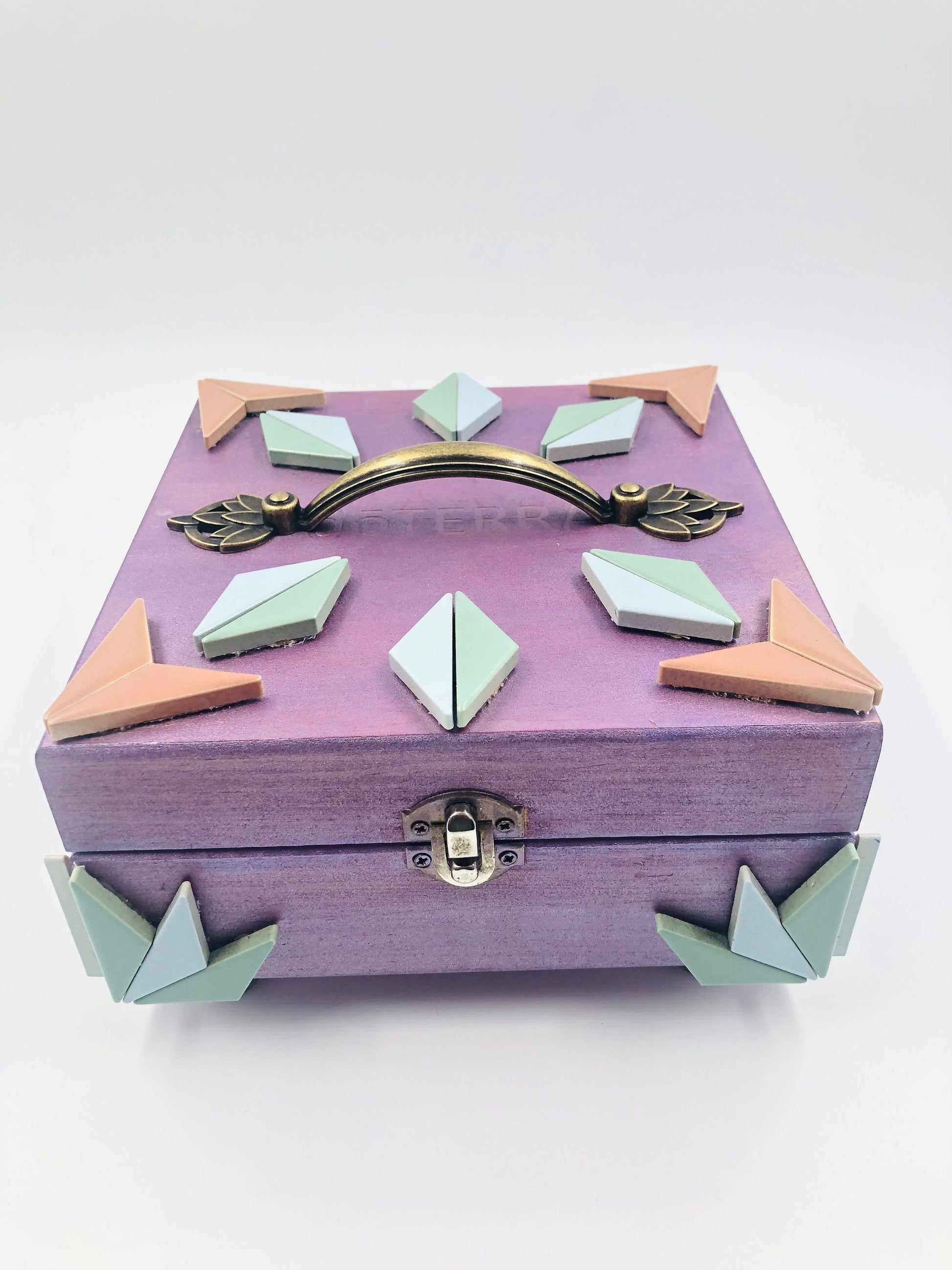 Handmade Purple Essential Oil Storage Box | Wooden Aromatherapy Organizer