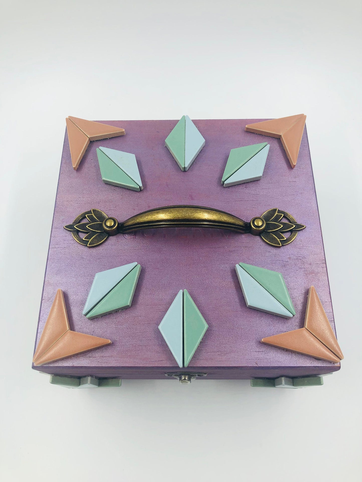 Handmade Purple Essential Oil Storage Box | Wooden Aromatherapy Organizer