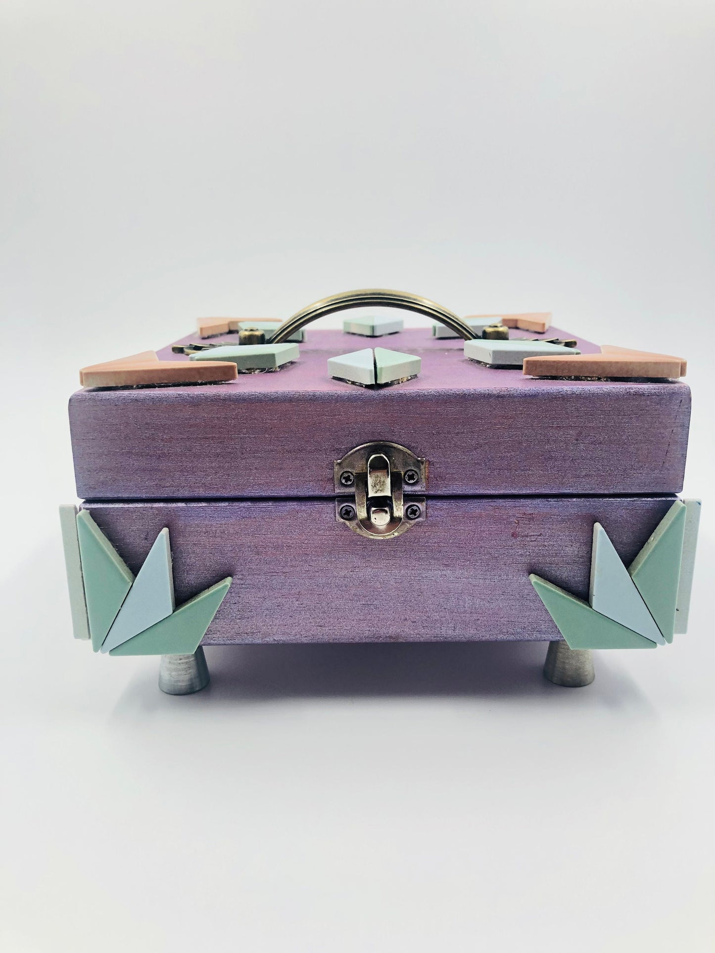 Handmade Purple Essential Oil Storage Box | Wooden Aromatherapy Organizer