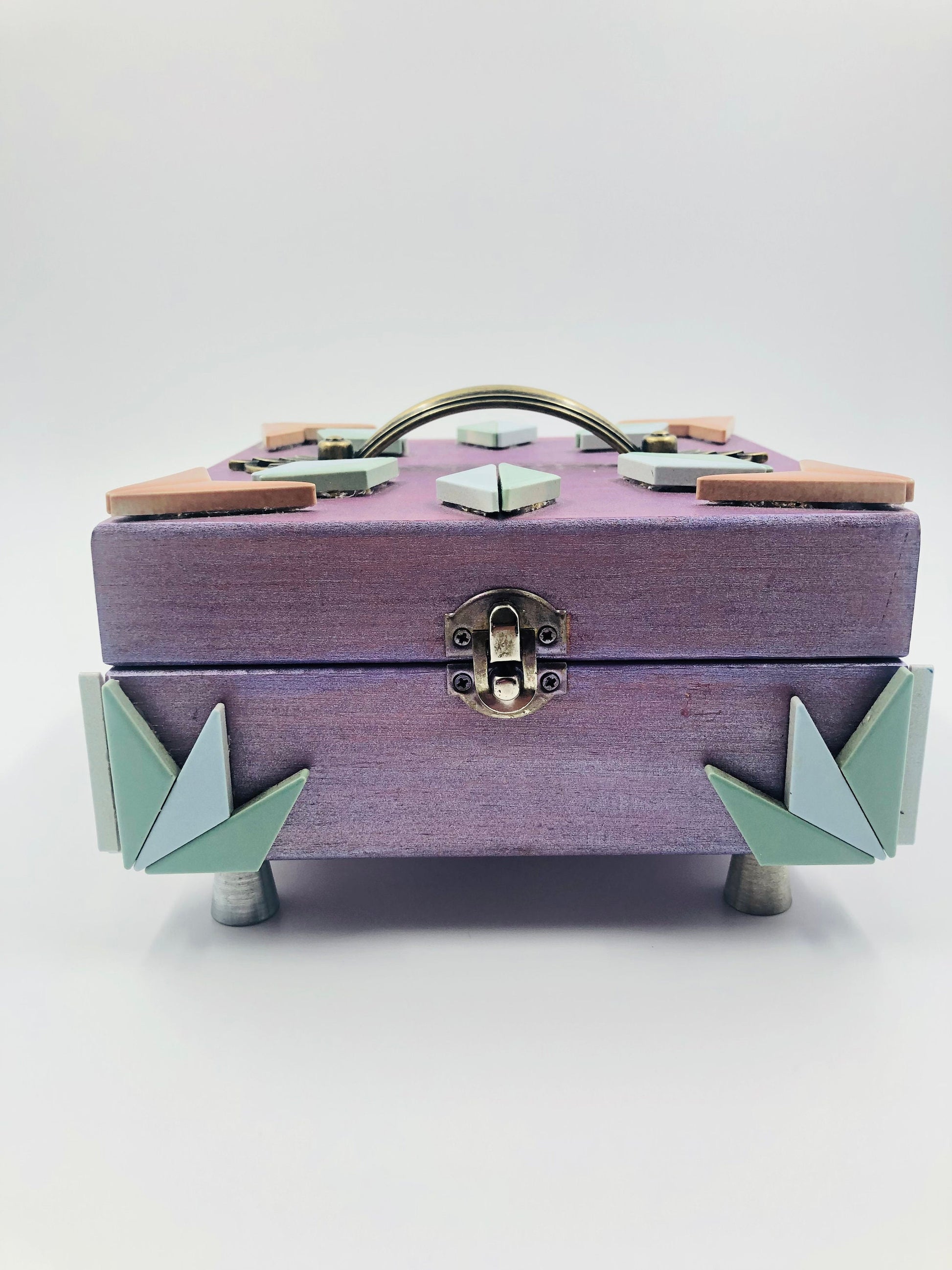Handmade Purple Essential Oil Storage Box | Wooden Aromatherapy Organizer