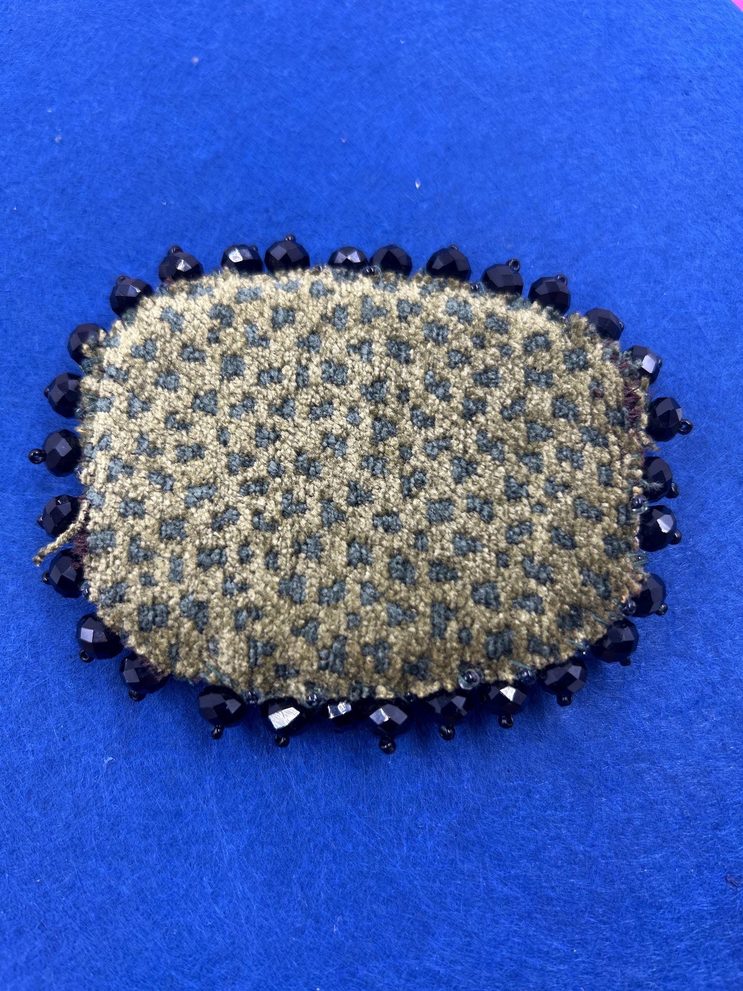 Heart Vine Patch Beaded | Velvet Backing | Upcycled Jewelry & Seed Beads | Handmade