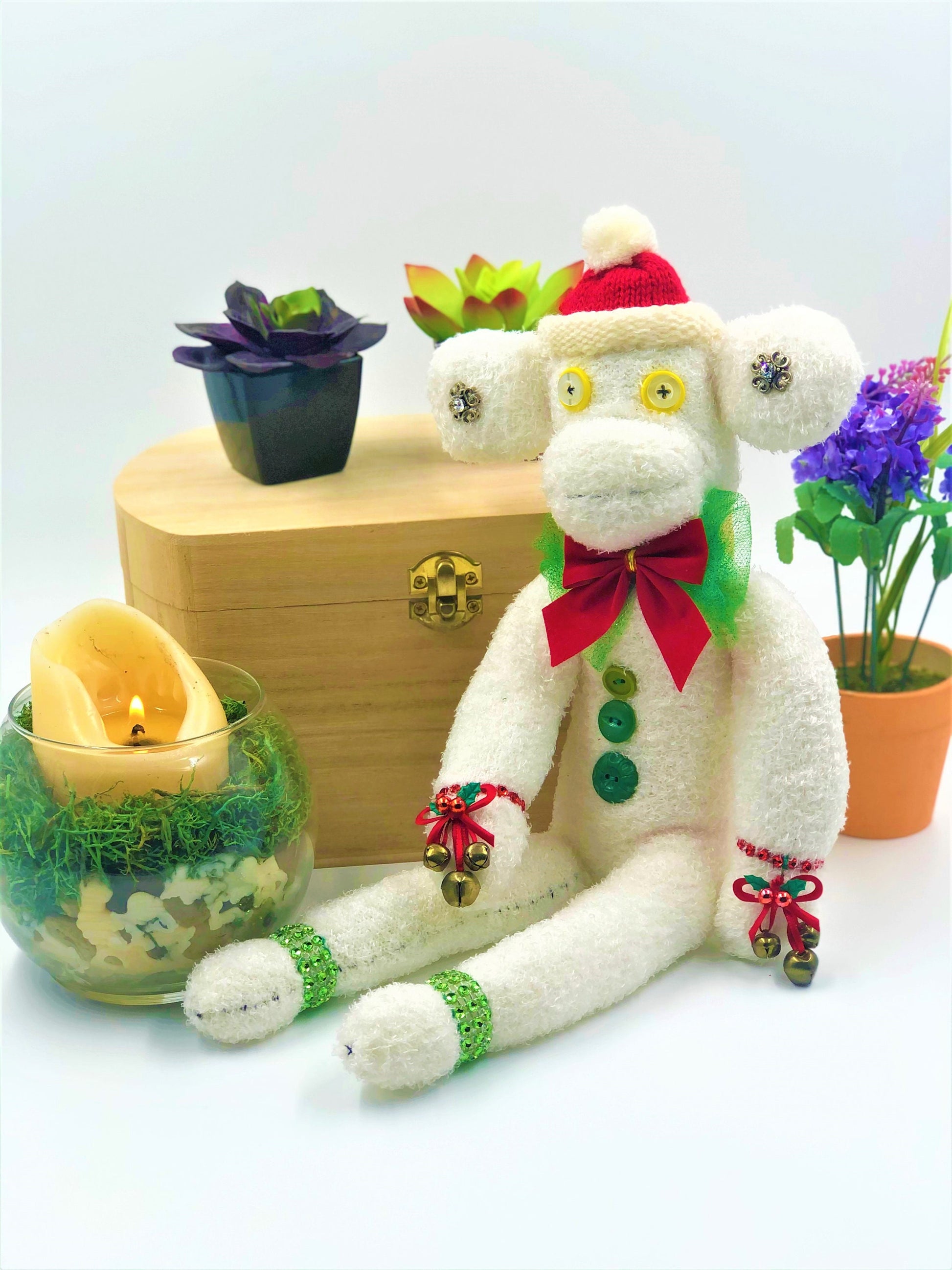 Jingle Monkey – Christmas Sock Monkey Plush