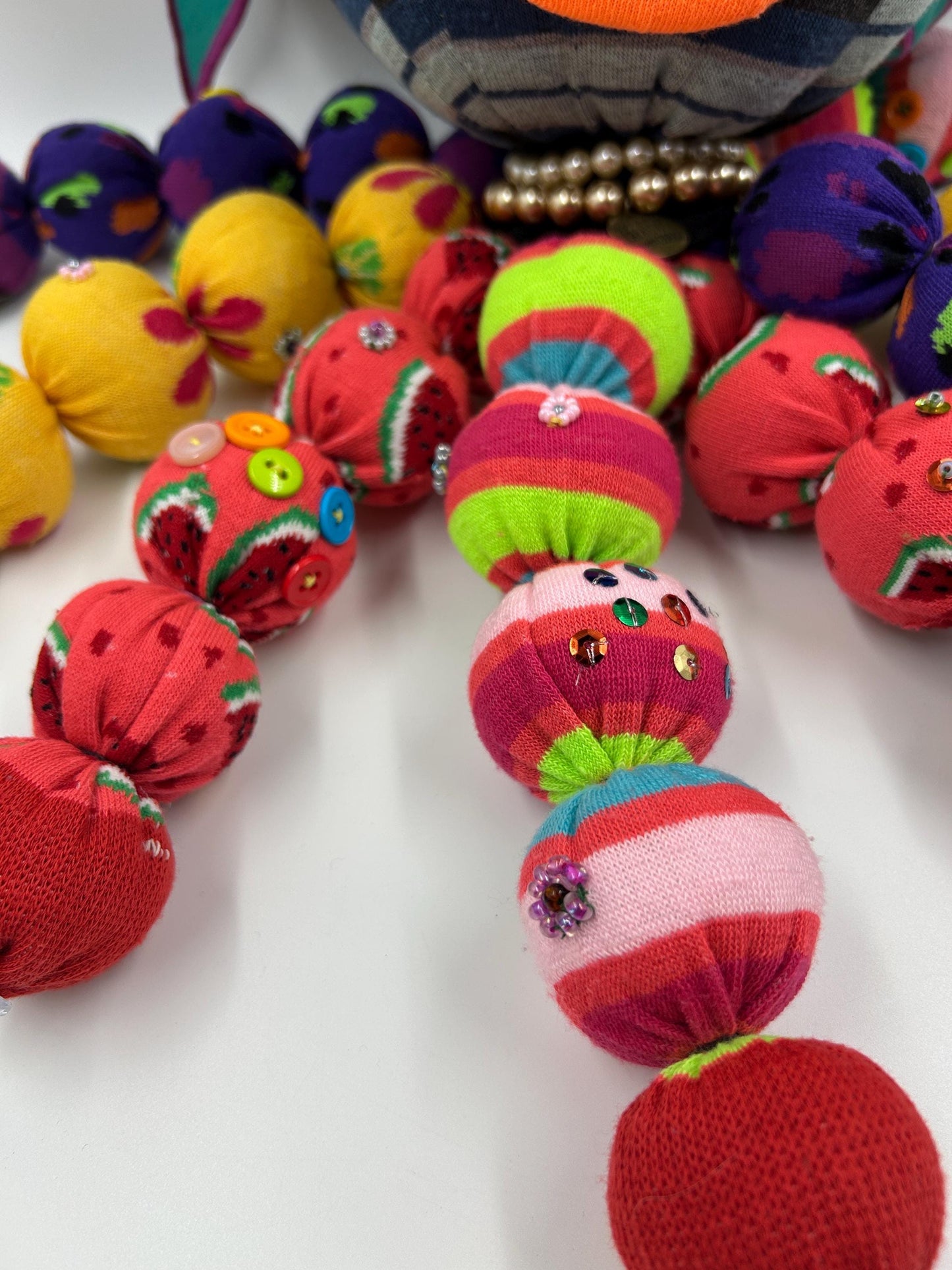 Lady Lola Socktopus | Handmade Octopus Plush | Bead Embroidered & Upcycled Sock Art