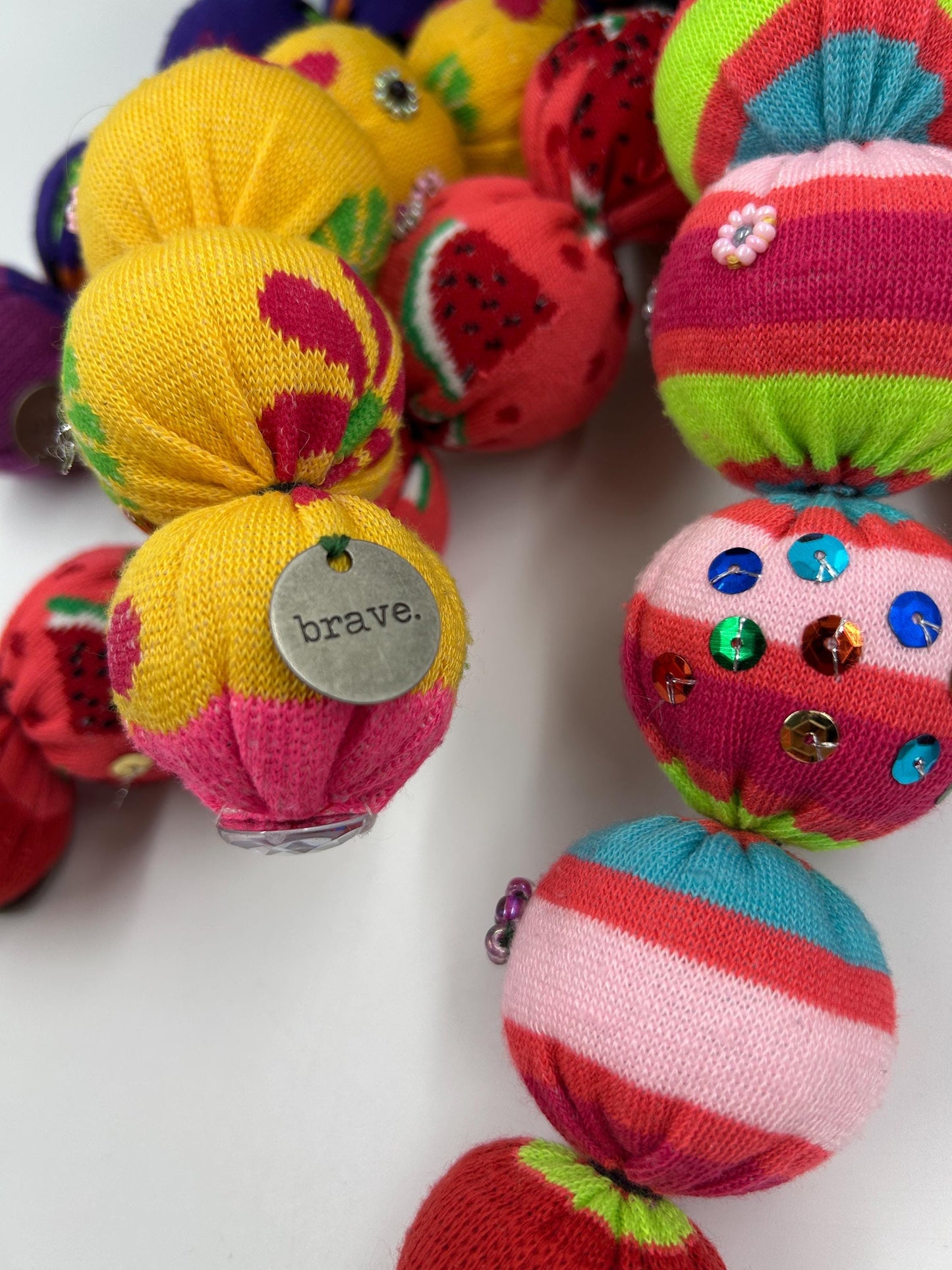 Lady Lola Socktopus | Handmade Octopus Plush | Bead Embroidered & Upcycled Sock Art