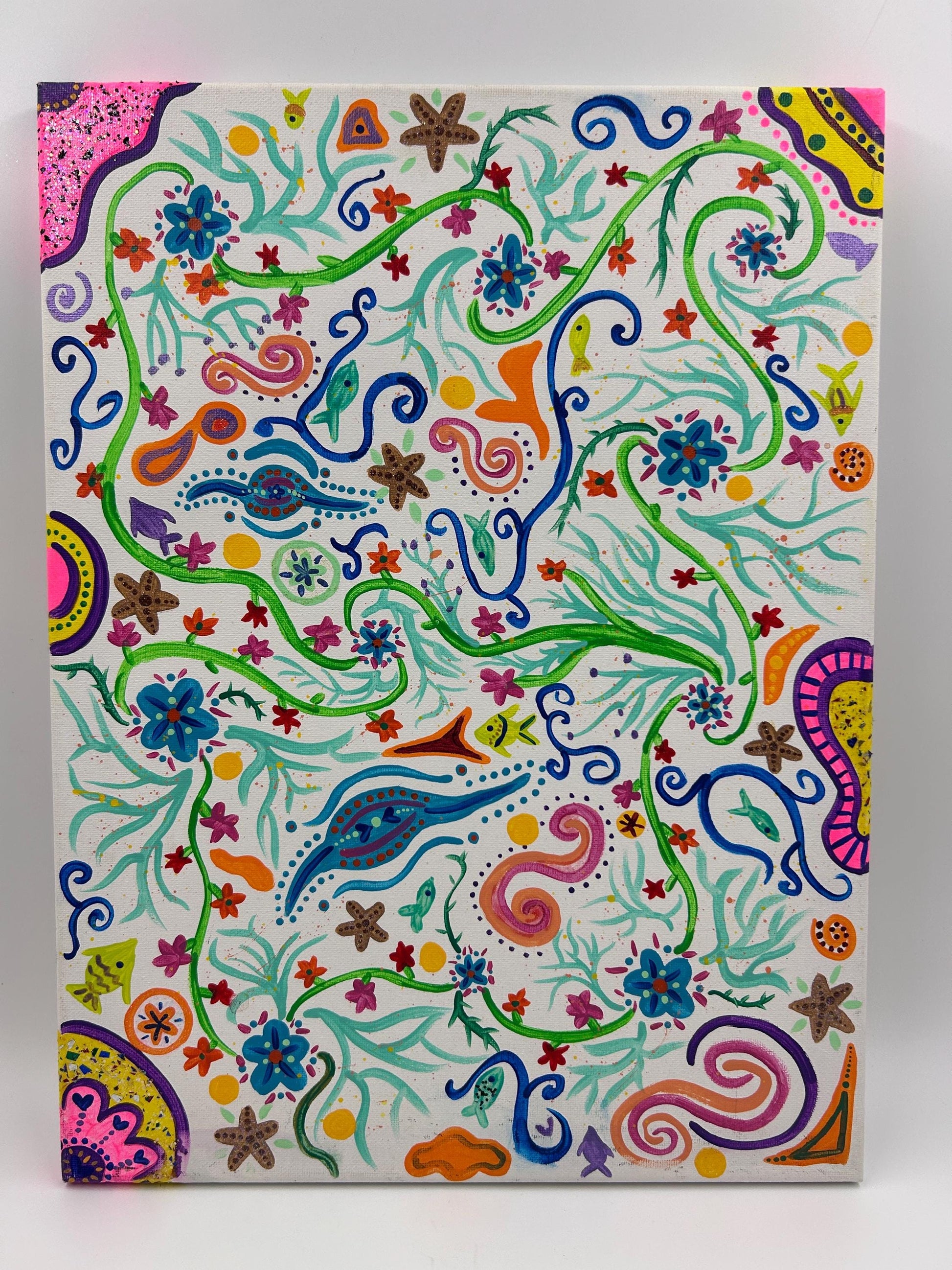 Microscopic Ocean | Abstract Acrylic Painting | Ocean-Inspired Canvas Art | One-of-a-Kind