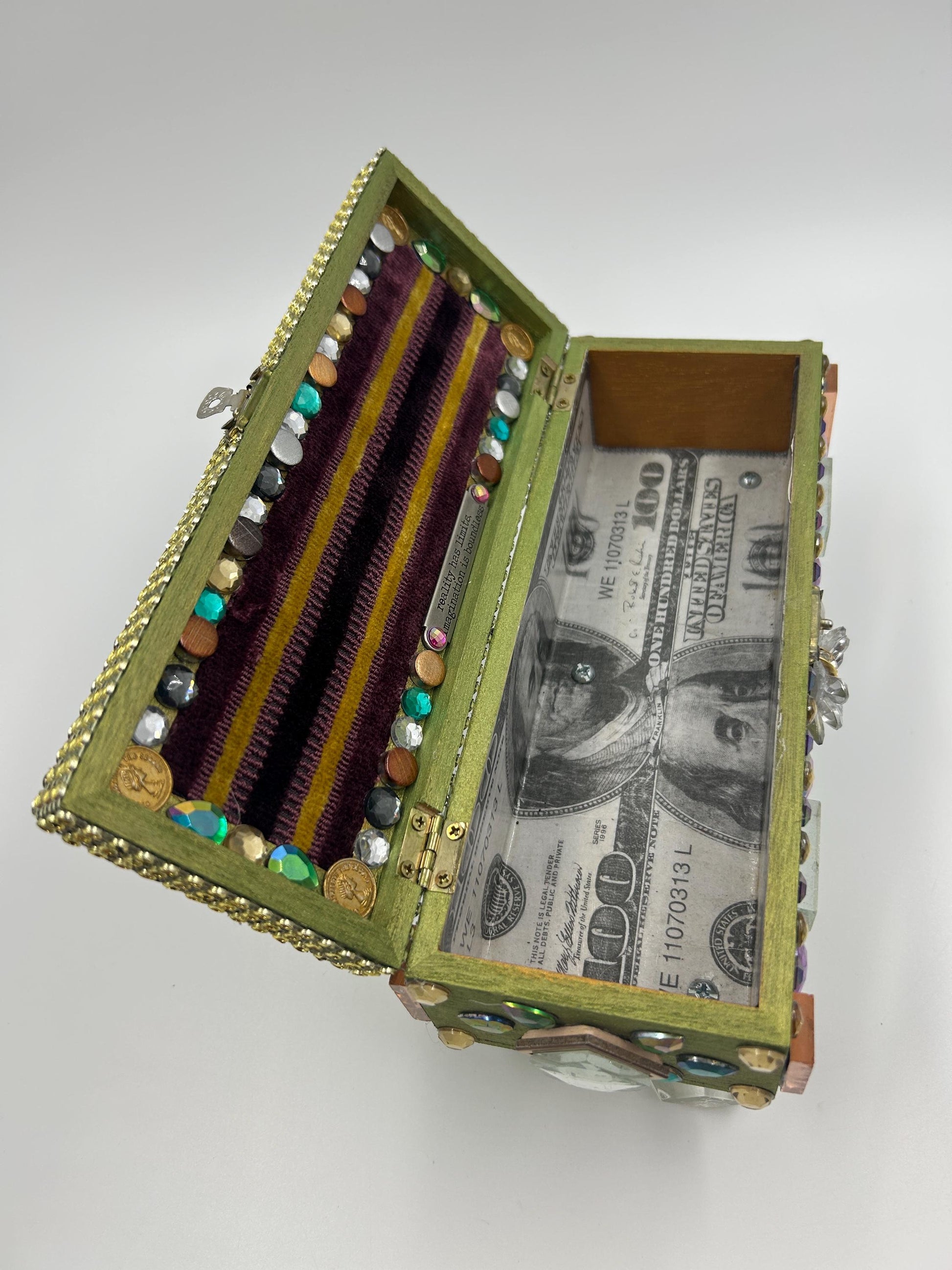Money Wish Box | Upcycled Altar Box, Spiritual Decor