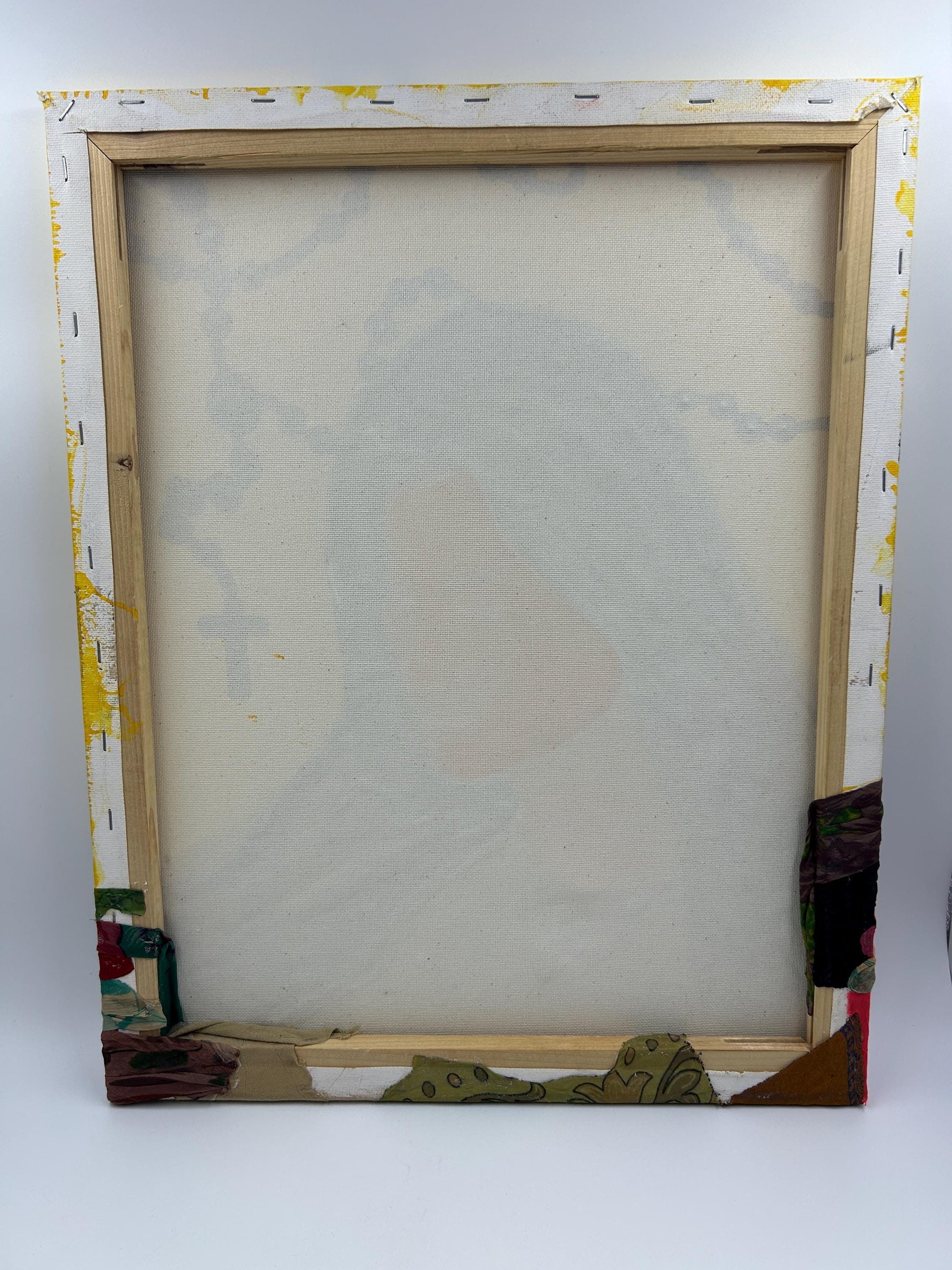 Mother Mary Mixed Media Canvas | Hand-Painted Religious Art | Upcycled Fabric & Jewelry