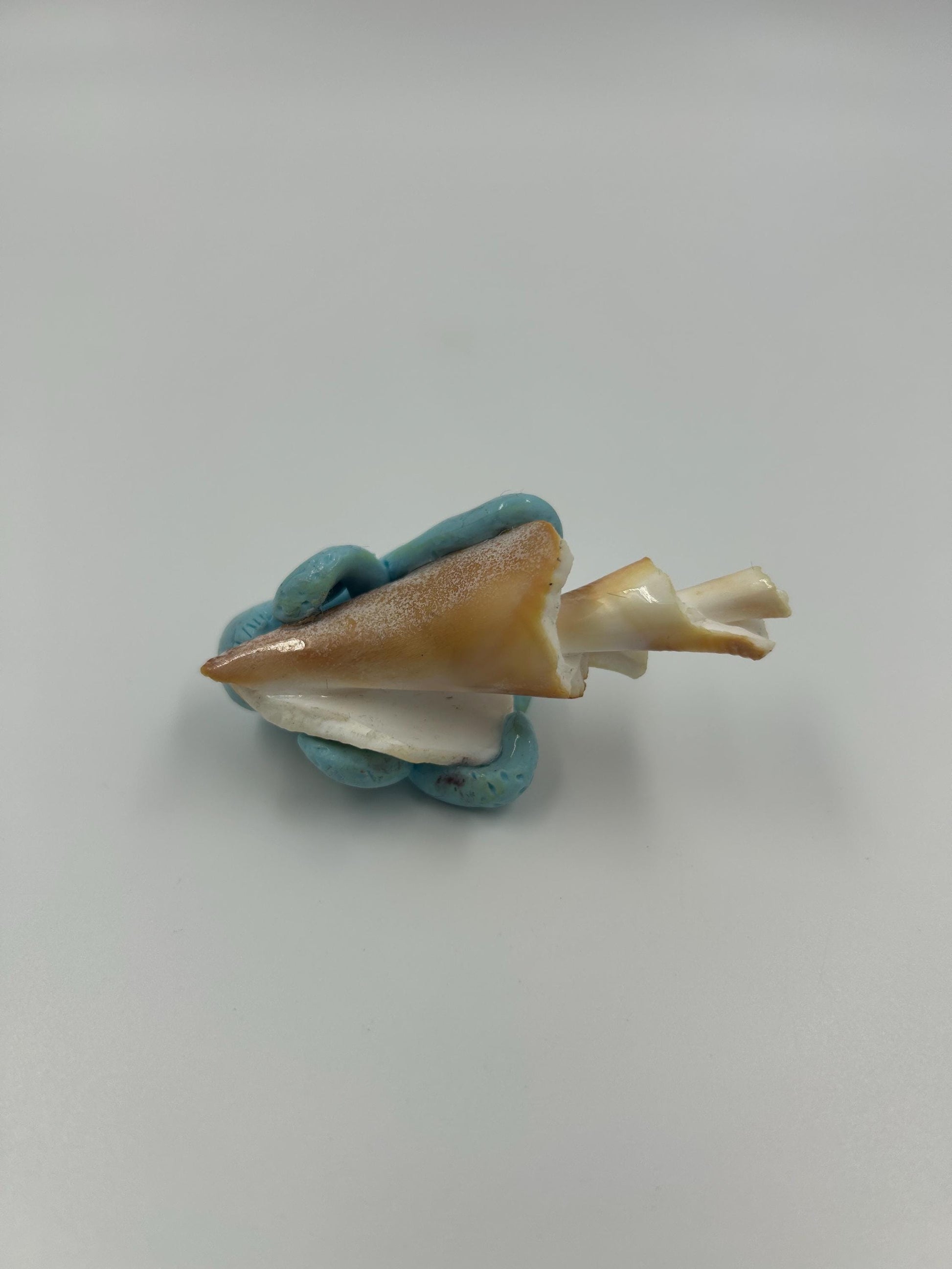 Octopus Sculpture – Handmade polymer clay octopus on seashell holding orb. Whimsical ocean art décor & sea lover gift.