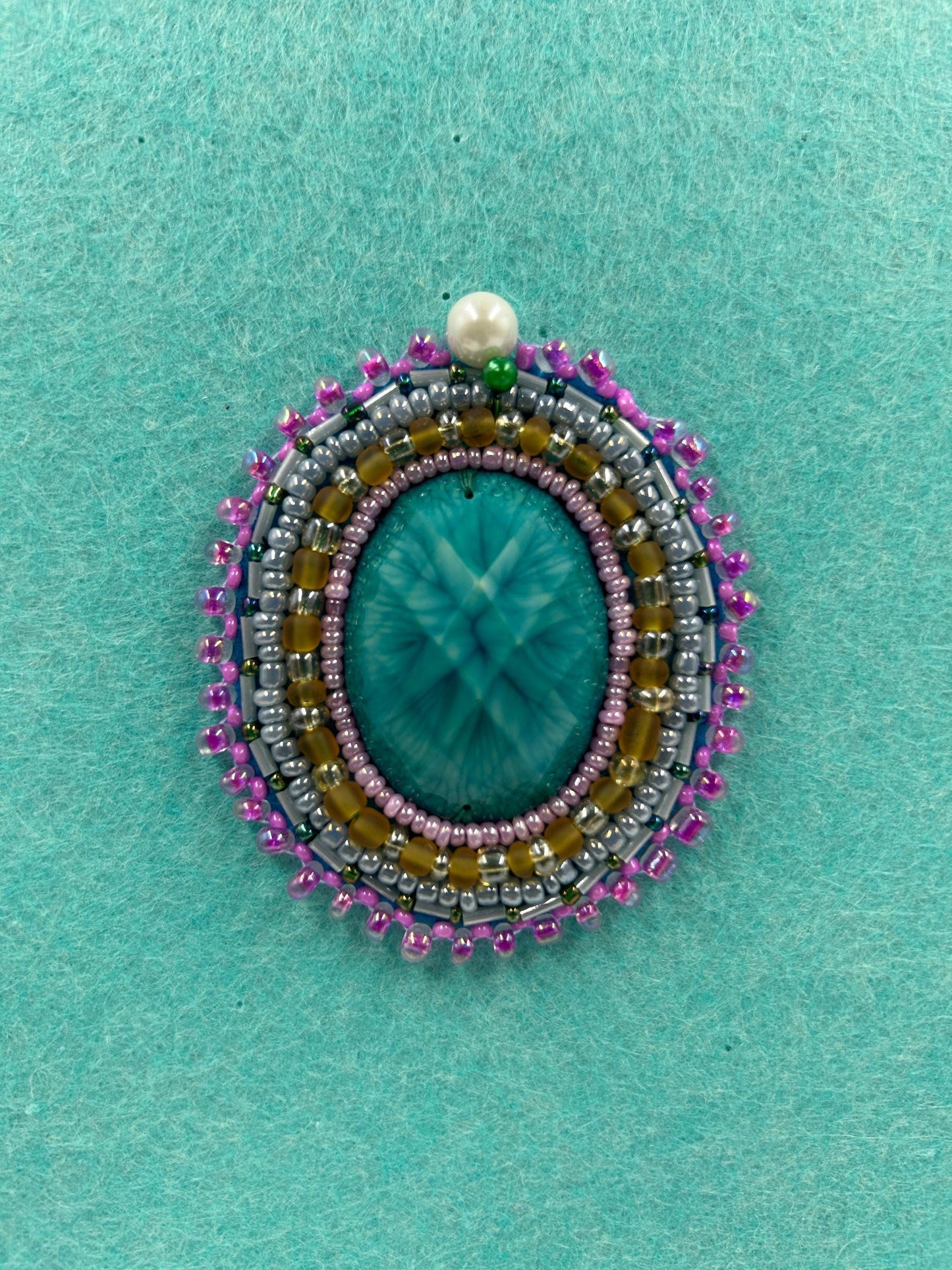 Oval Patches Bead Embroidered | Upcycled Rhinestones & Pearls | Handmade Appliques