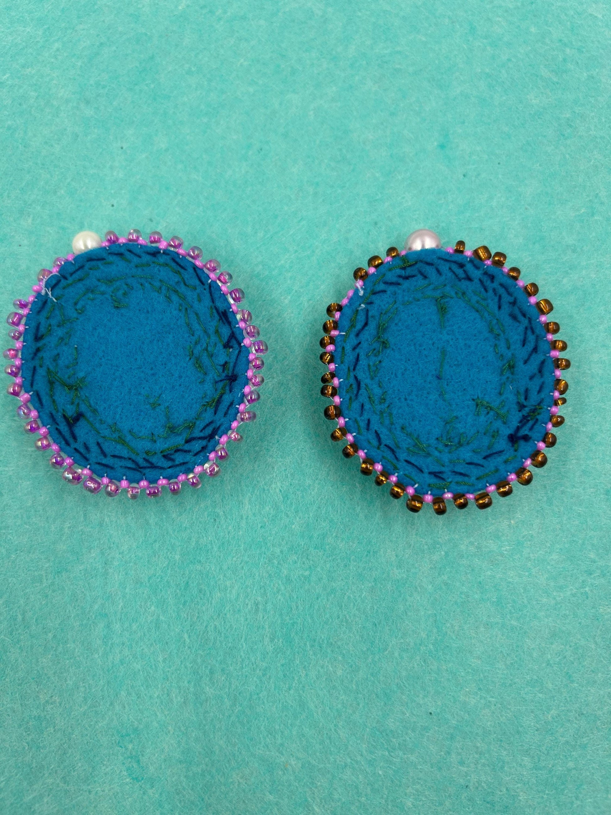 Oval Patches Bead Embroidered | Upcycled Rhinestones & Pearls | Handmade Appliques