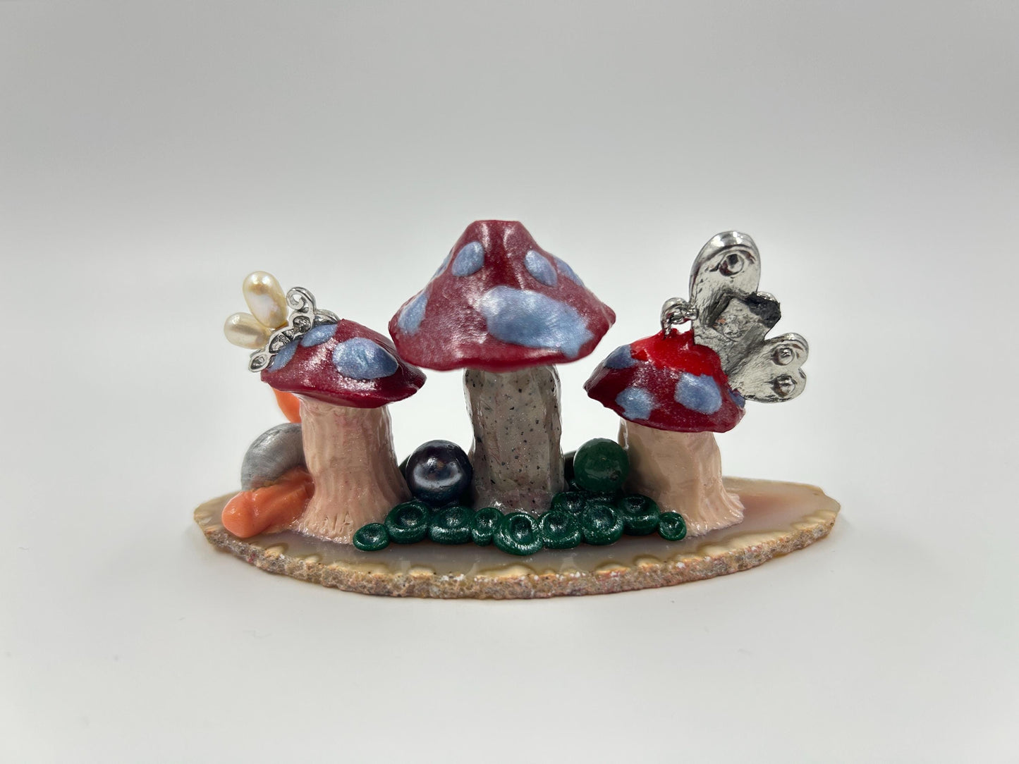 The Enchanted Grove Incense Holder — Handcrafted Fairy Mushroom Sculpture