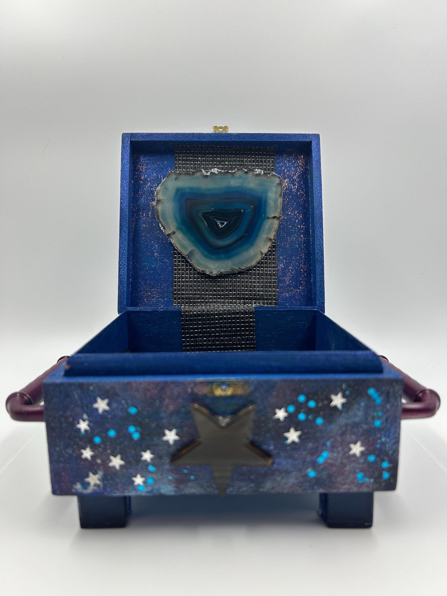 The Lunar Oracle Box — Handcrafted Triple Moon Keepsake