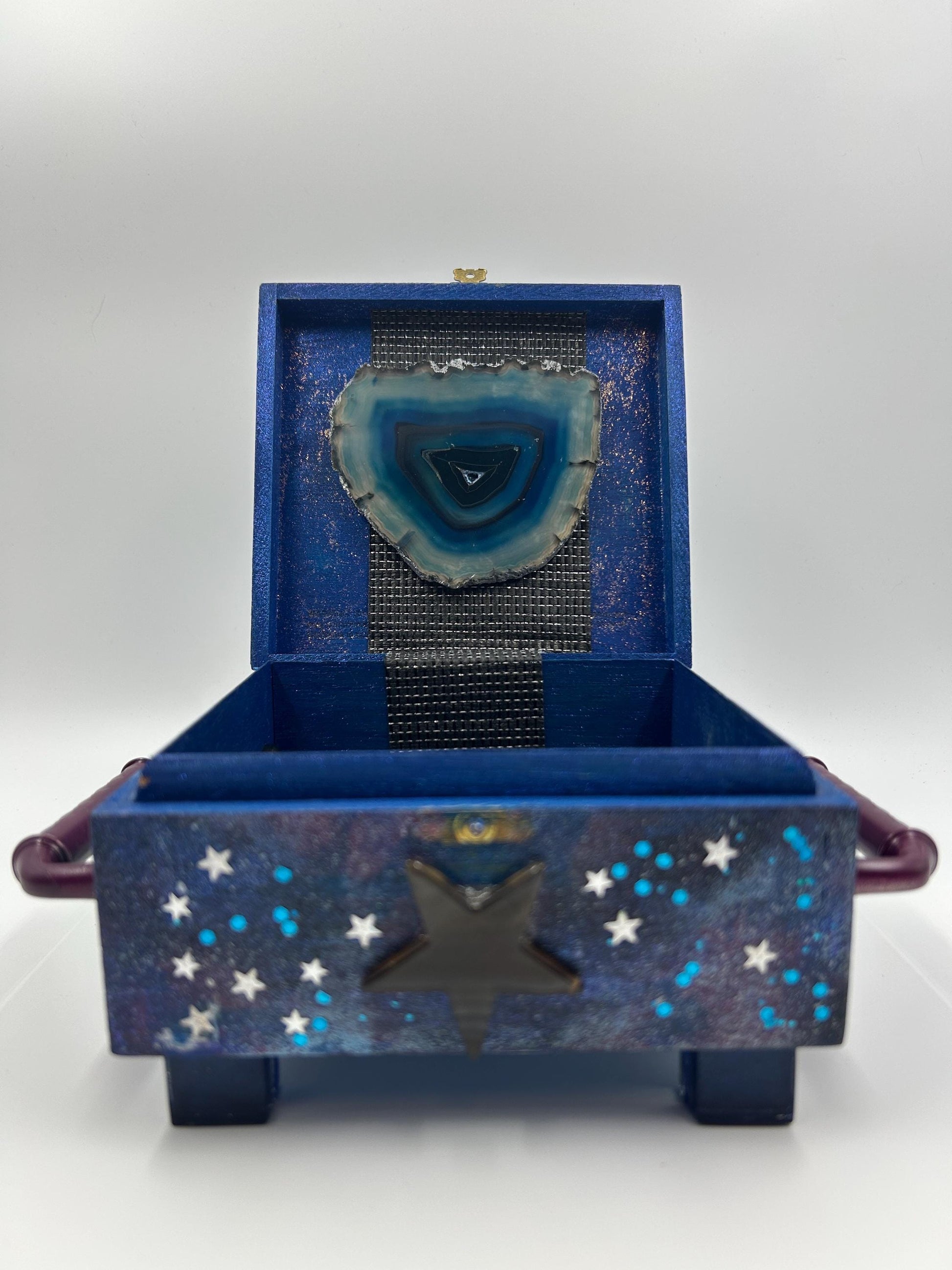 The Lunar Oracle Box — Handcrafted Triple Moon Keepsake