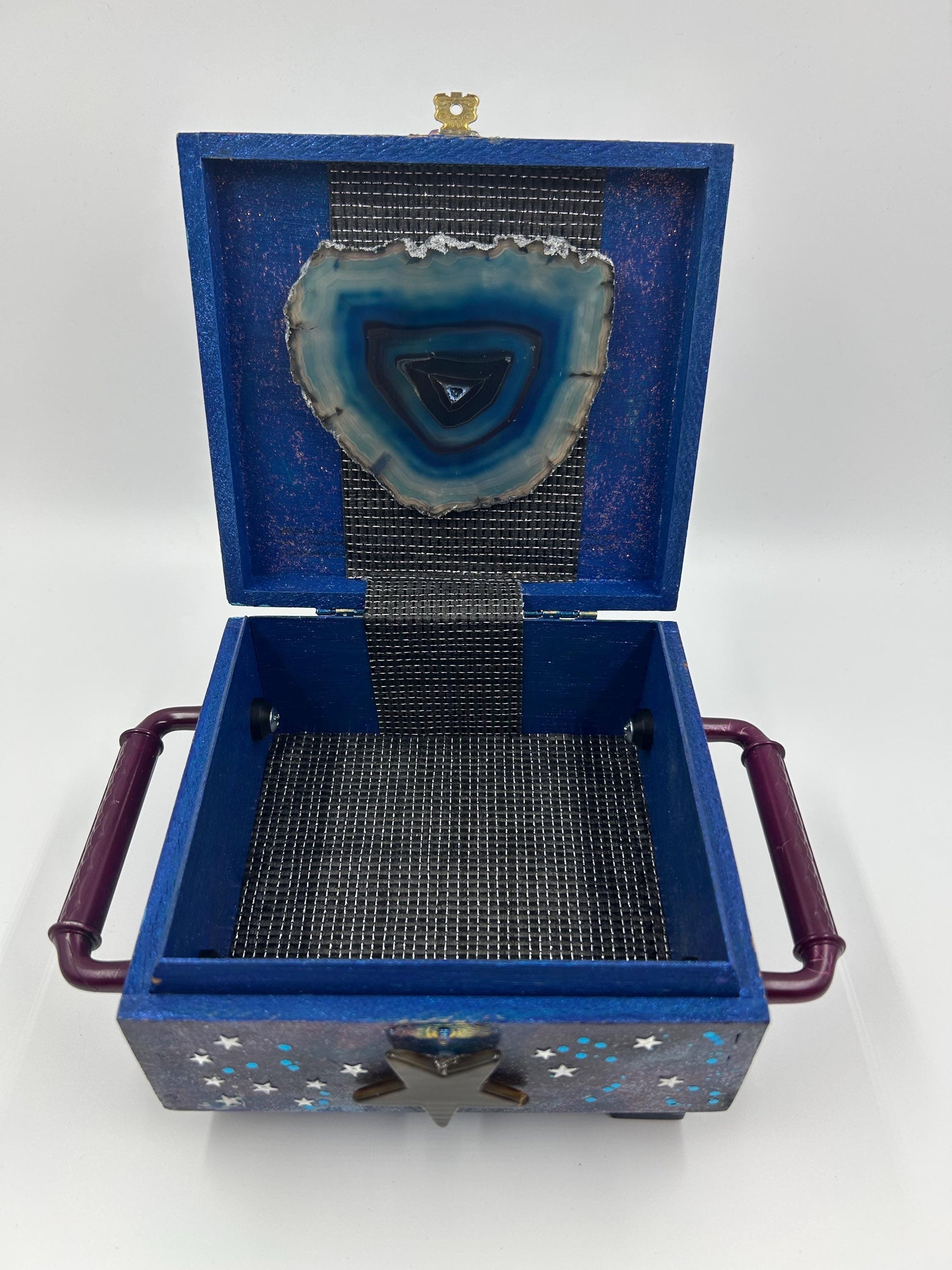 The Lunar Oracle Box — Handcrafted Triple Moon Keepsake