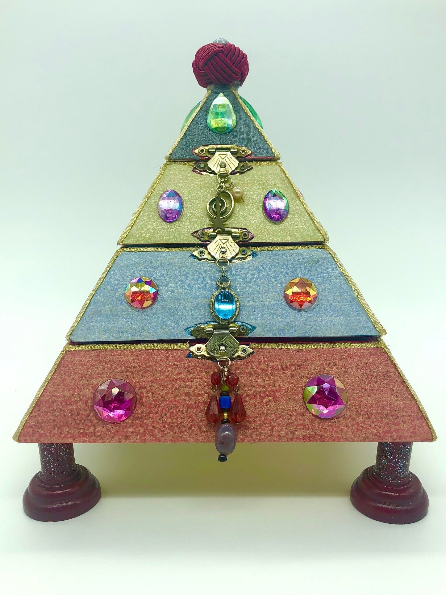 Upcycled Pyramid Jewelry Box | Handmade Geometric Keepsake