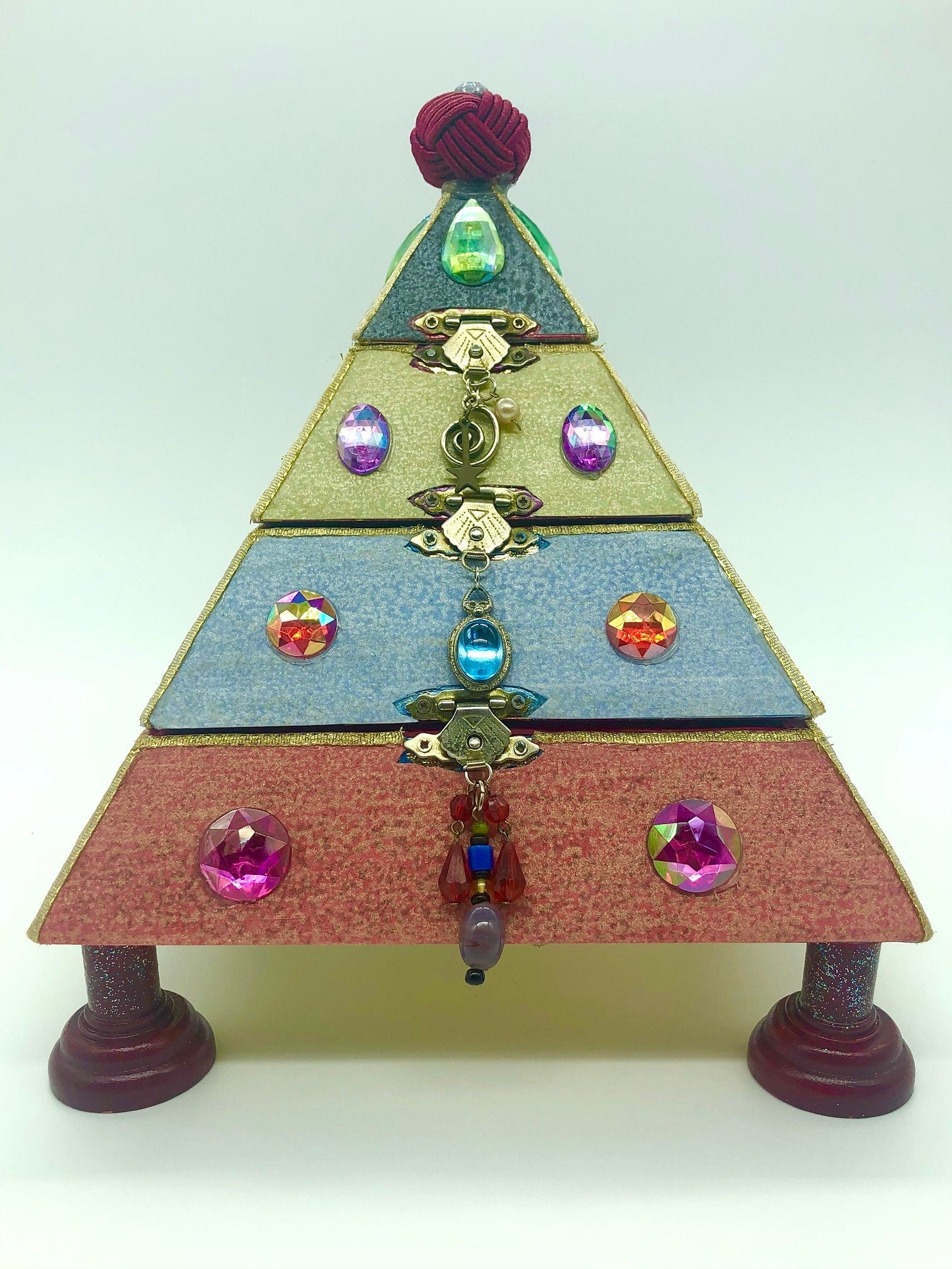 Upcycled Pyramid Jewelry Box | Handmade Geometric Keepsake