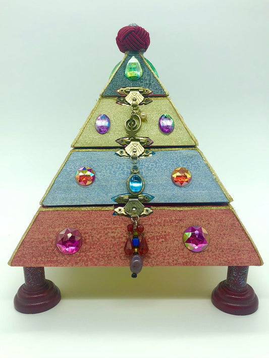Upcycled Pyramid Jewelry Box | Handmade Geometric Keepsake