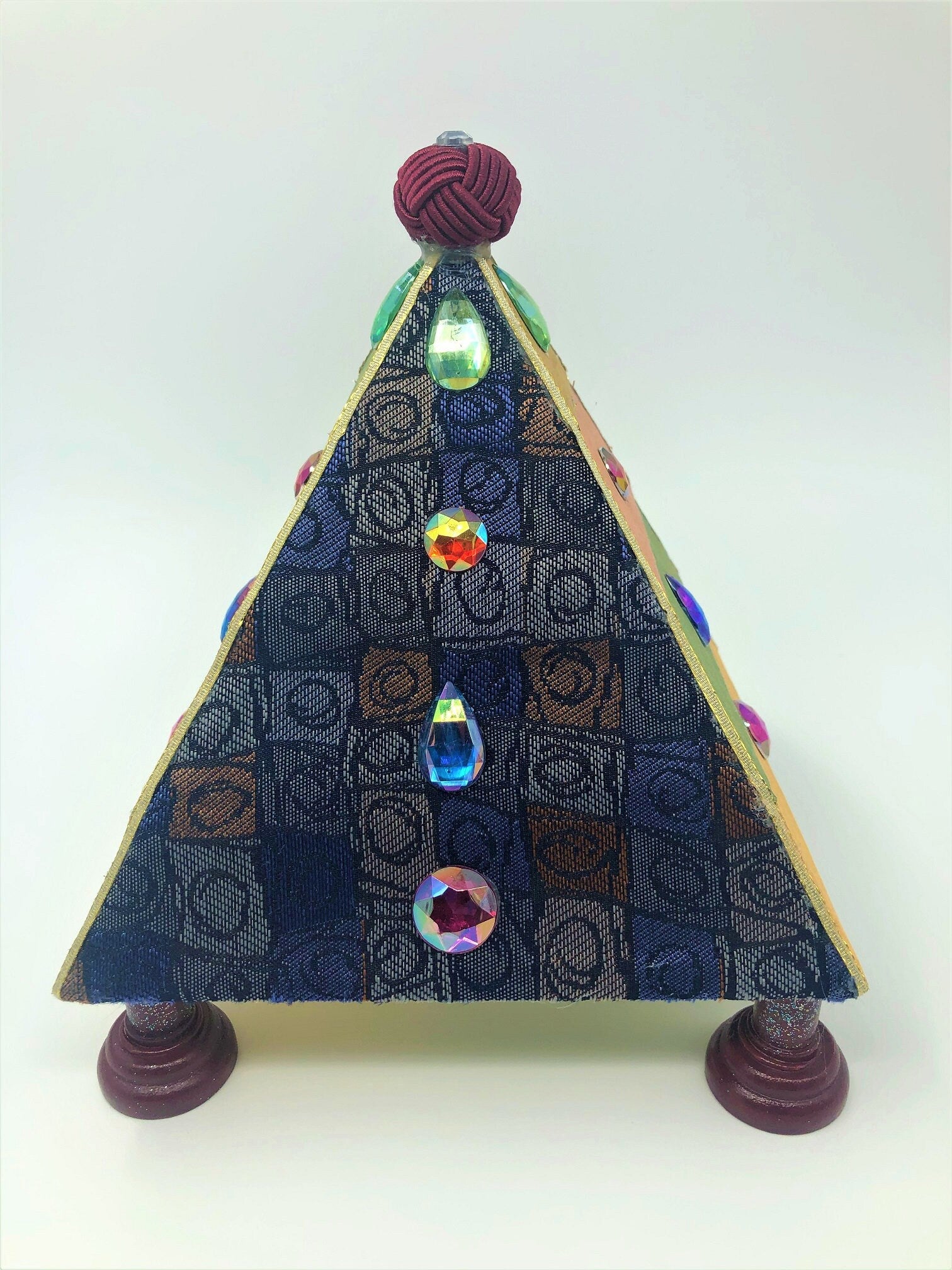 Upcycled Pyramid Jewelry Box | Handmade Geometric Keepsake