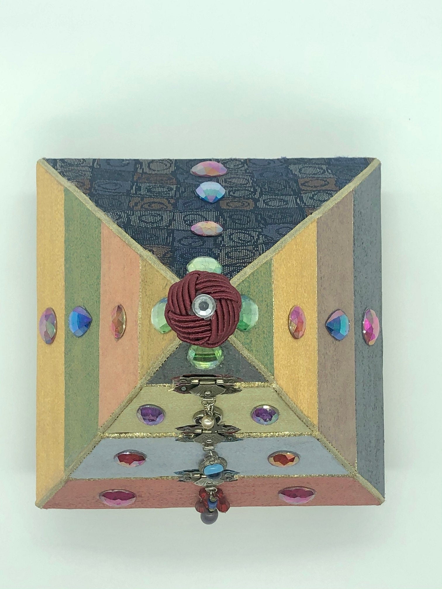 Upcycled Pyramid Jewelry Box | Handmade Geometric Keepsake
