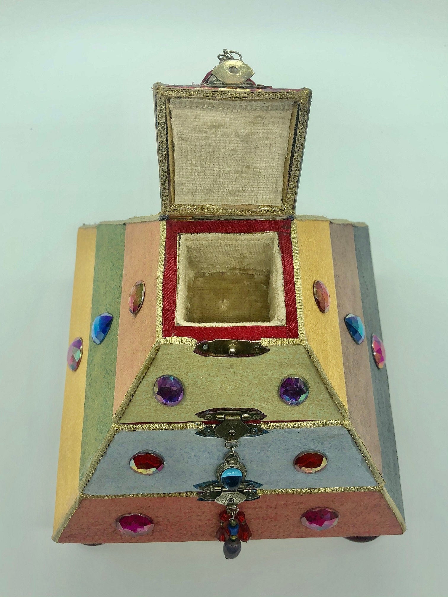 Upcycled Pyramid Jewelry Box | Handmade Geometric Keepsake