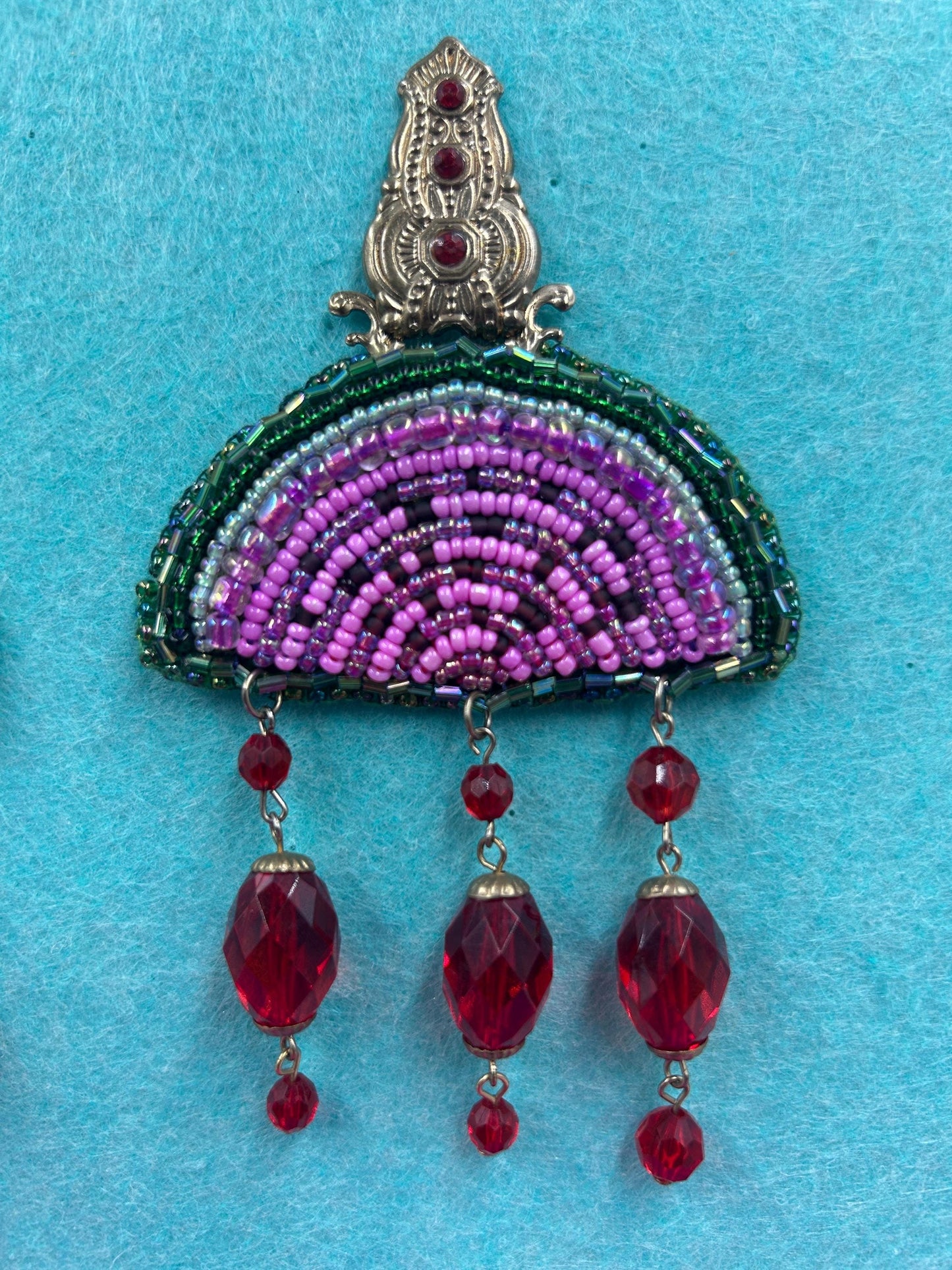 Watermelon Beaded Earrings | Upcycled Boho Dangle Earrings