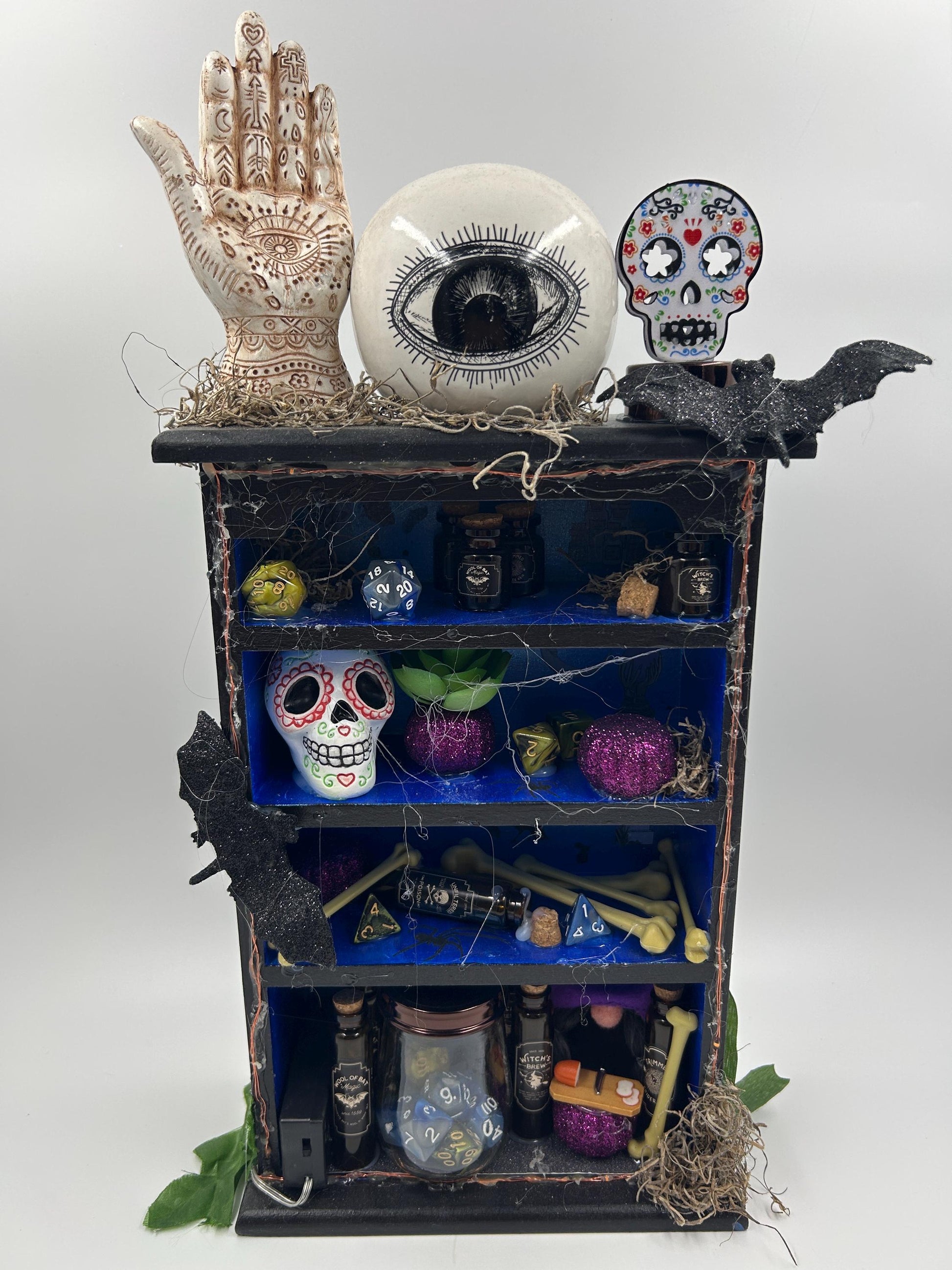 Witch’s Cabinet | Spooky Trinket Shelf | Miniature Potion & Magic Display