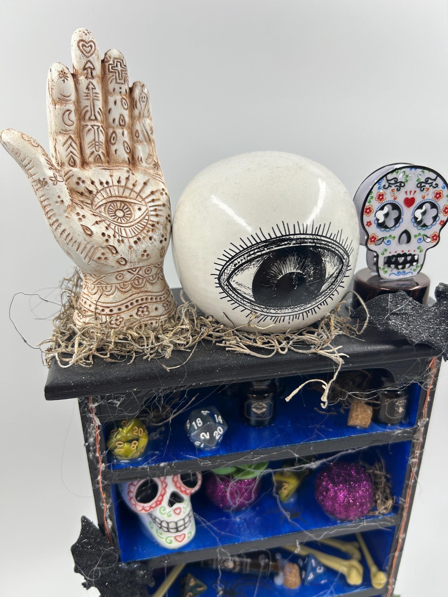 Witch’s Cabinet | Spooky Trinket Shelf | Miniature Potion & Magic Display