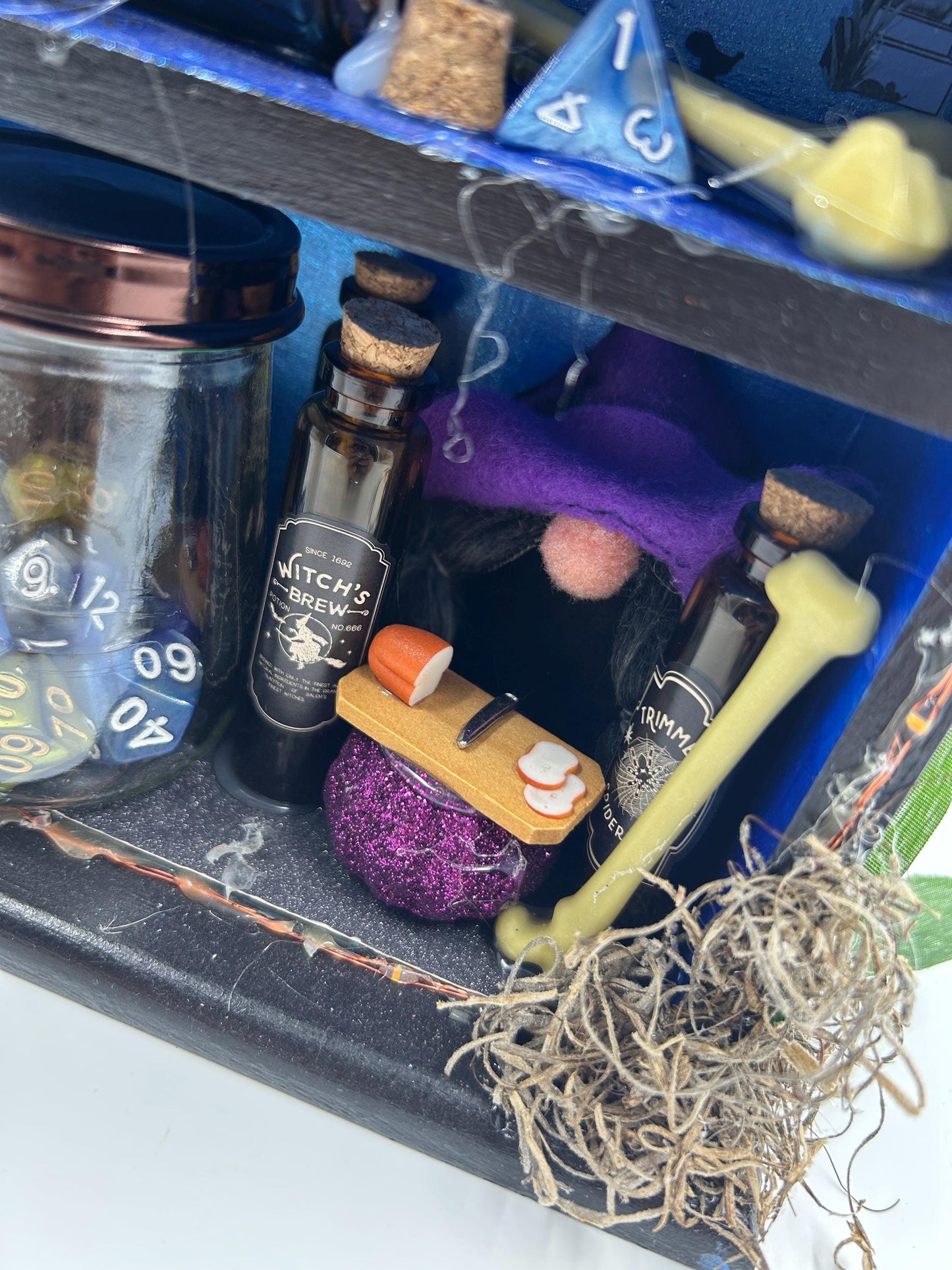 Witch’s Cabinet | Spooky Trinket Shelf | Miniature Potion & Magic Display