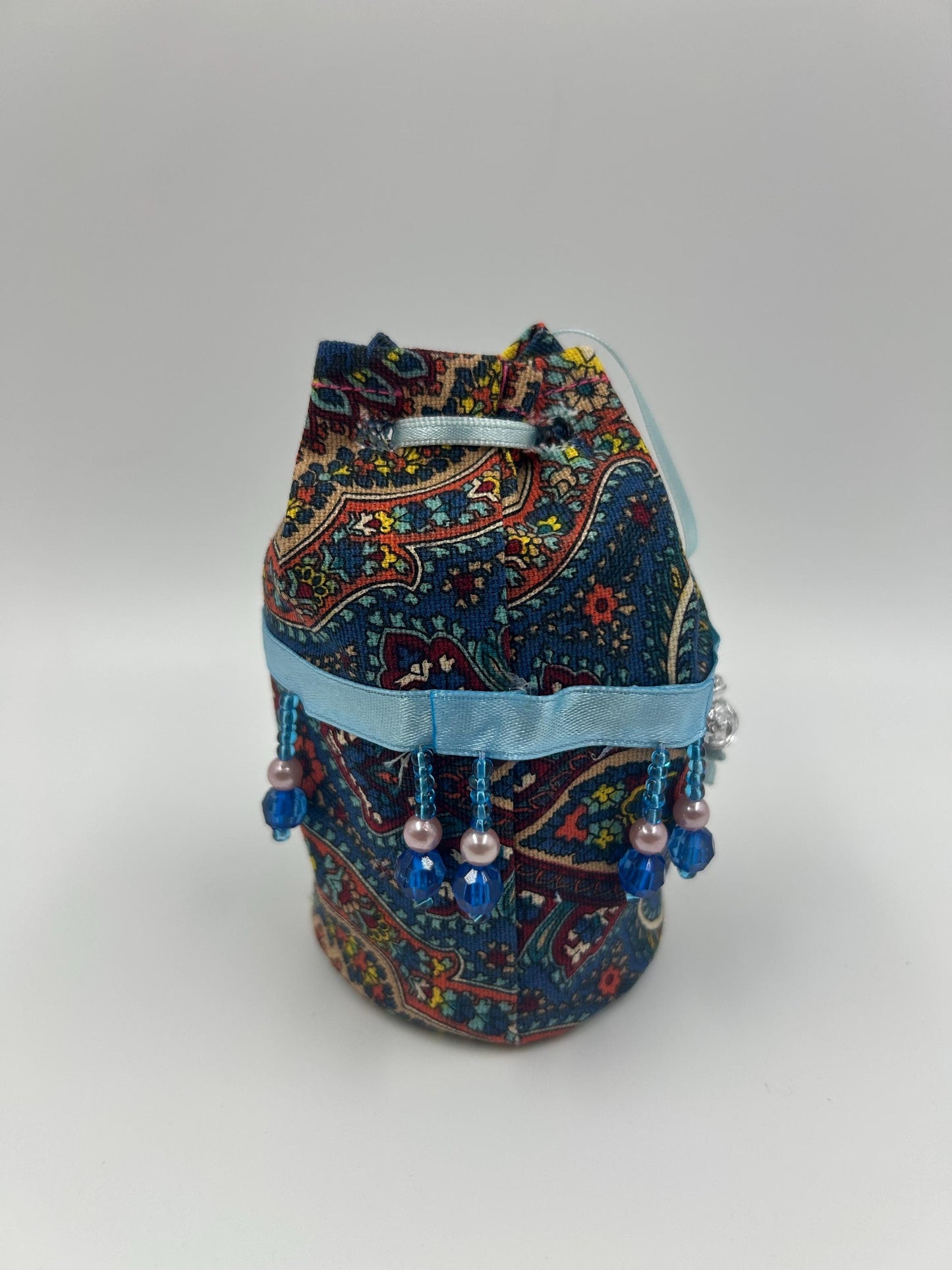 The Sapphire Dream Pouch – Upcycled Boho Jewelry Bag