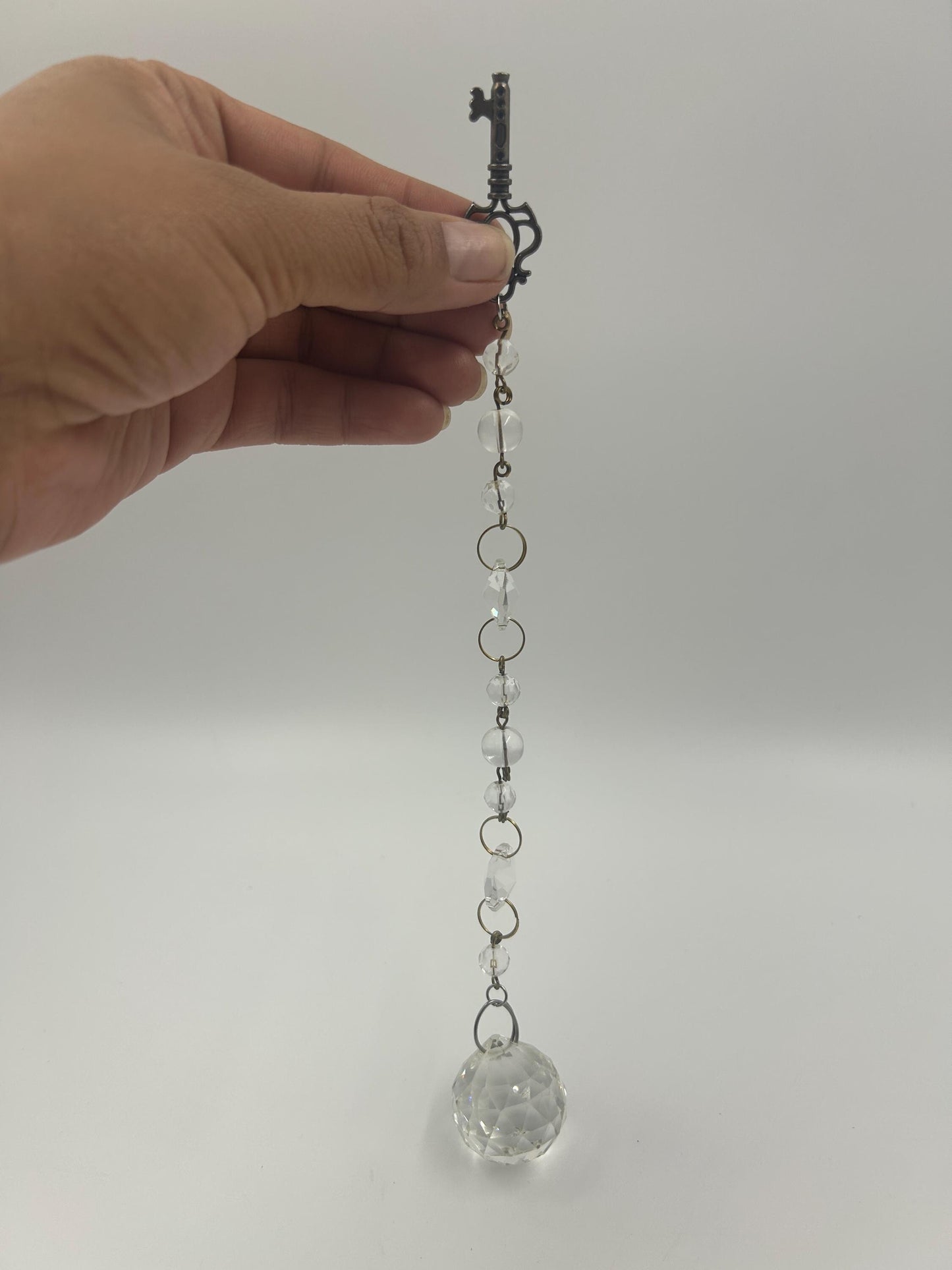 The Lightkeeper’s Key — Upcycled Chandelier Crystal Pendulum