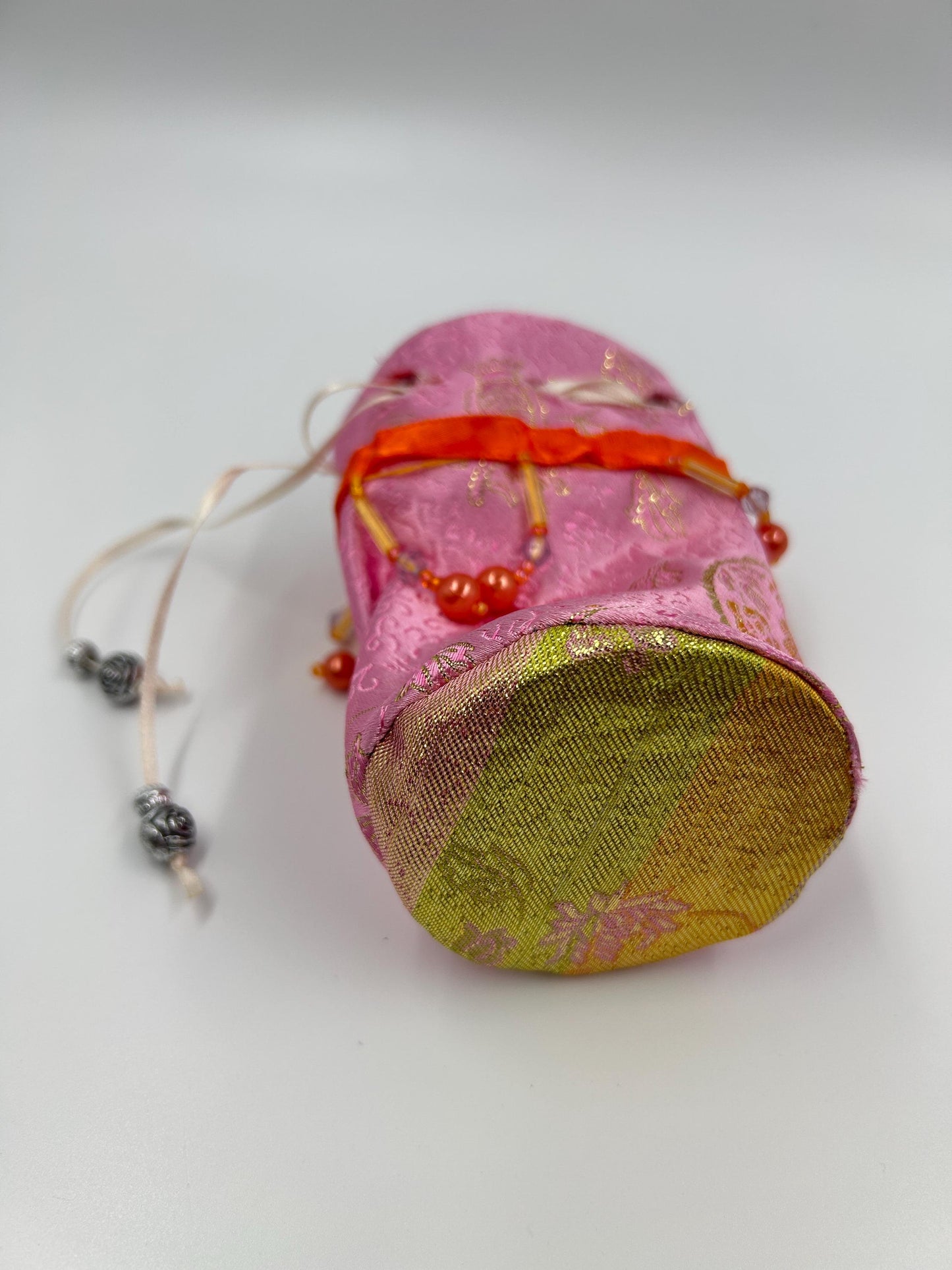 The Rose Blossom Pouch – Upcycled Curtain Jewelry Bag