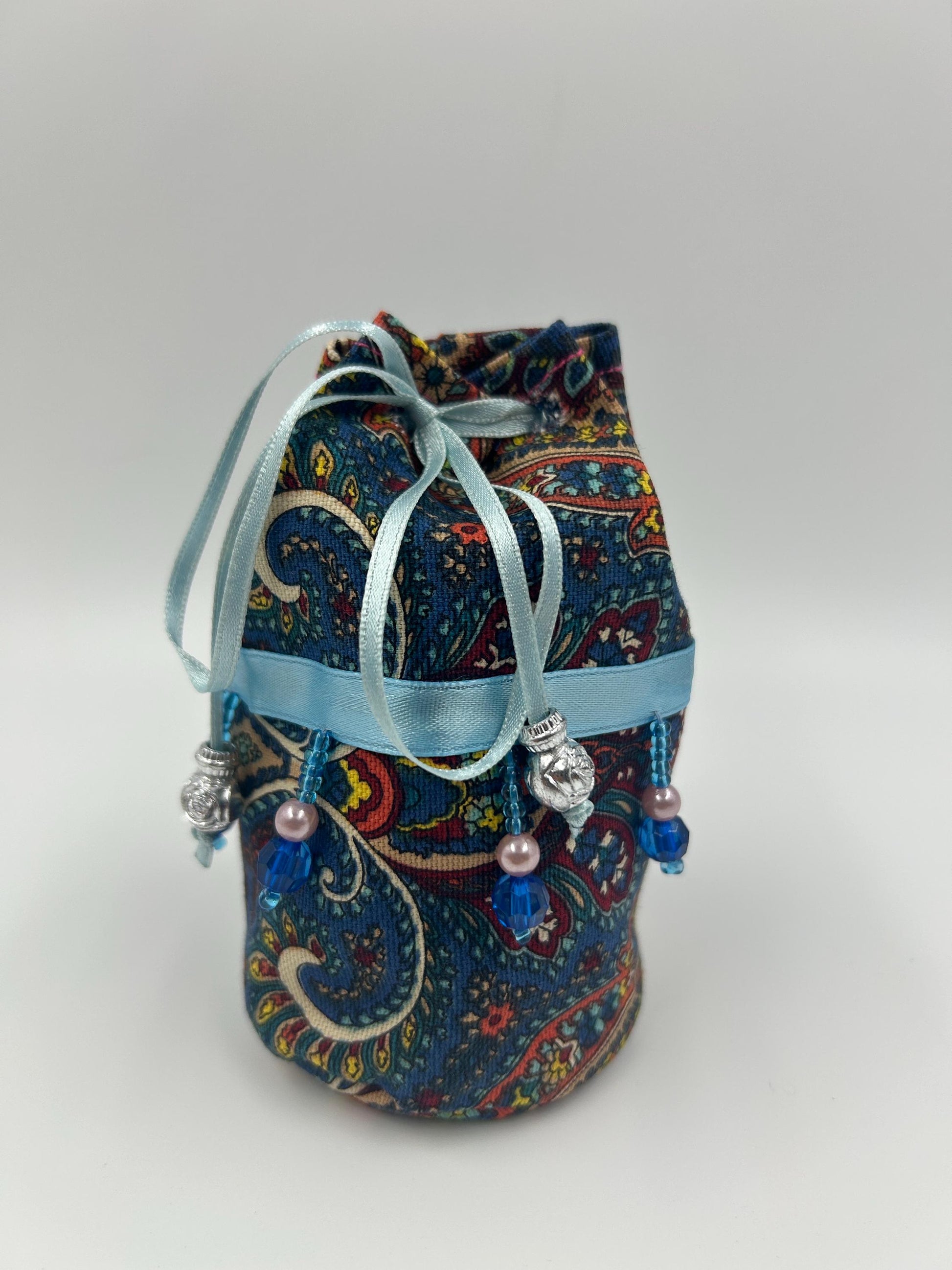 The Sapphire Dream Pouch – Upcycled Boho Jewelry Bag