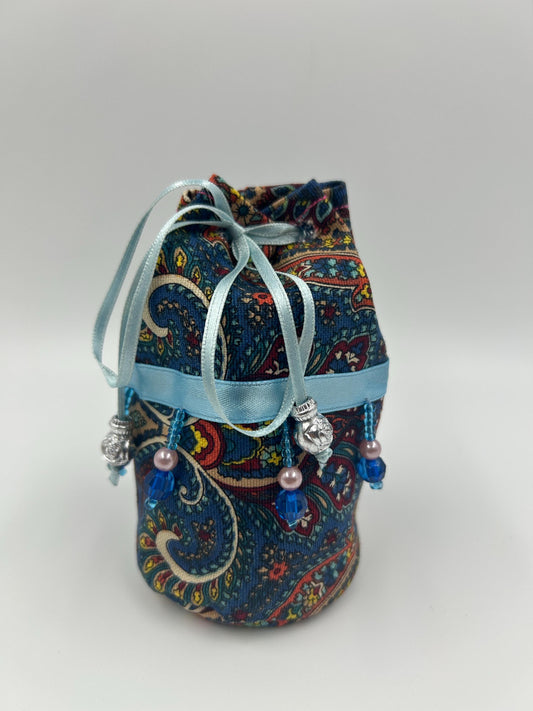 The Sapphire Dream Pouch – Upcycled Boho Jewelry Bag