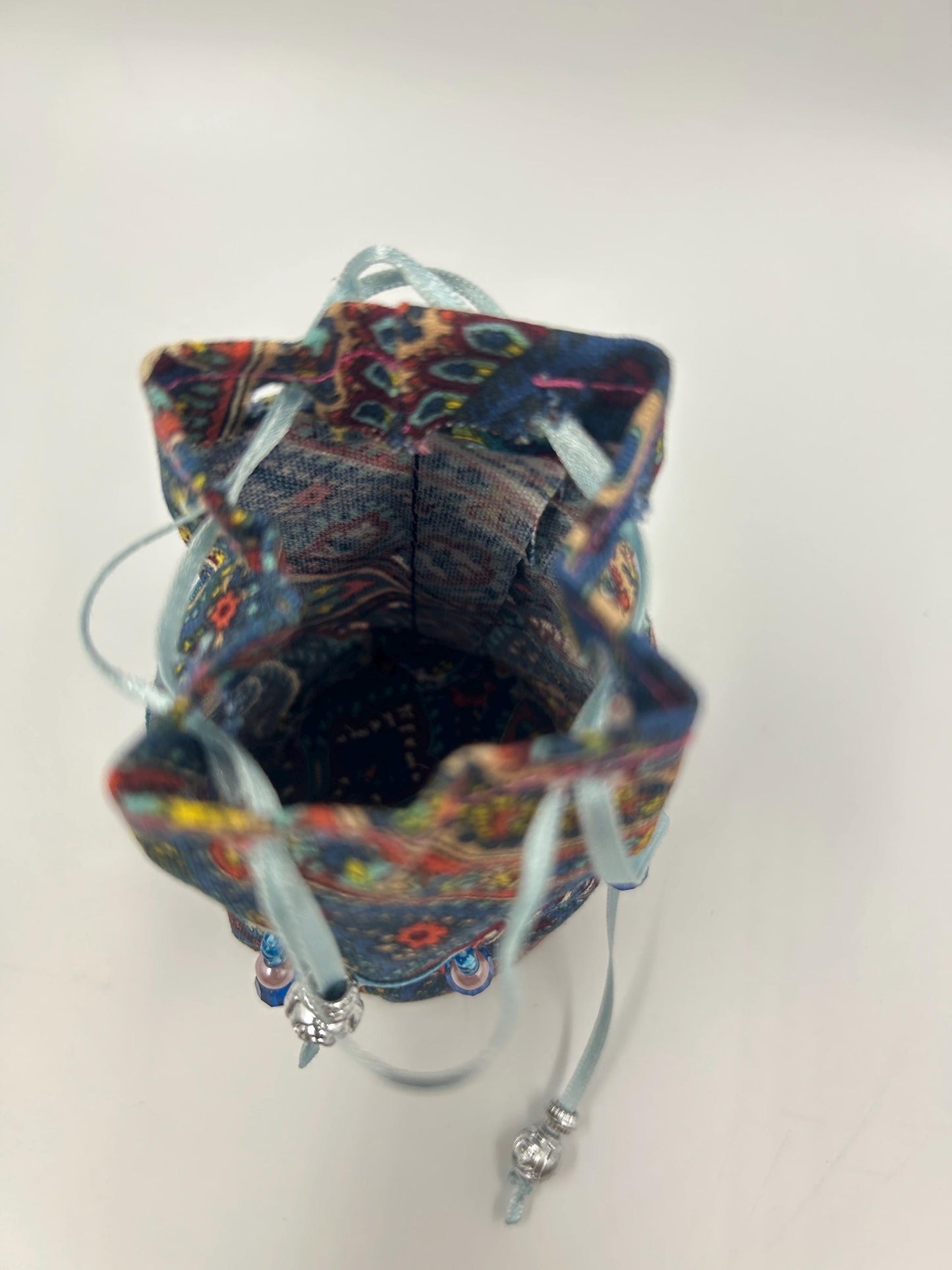 The Sapphire Dream Pouch – Upcycled Boho Jewelry Bag