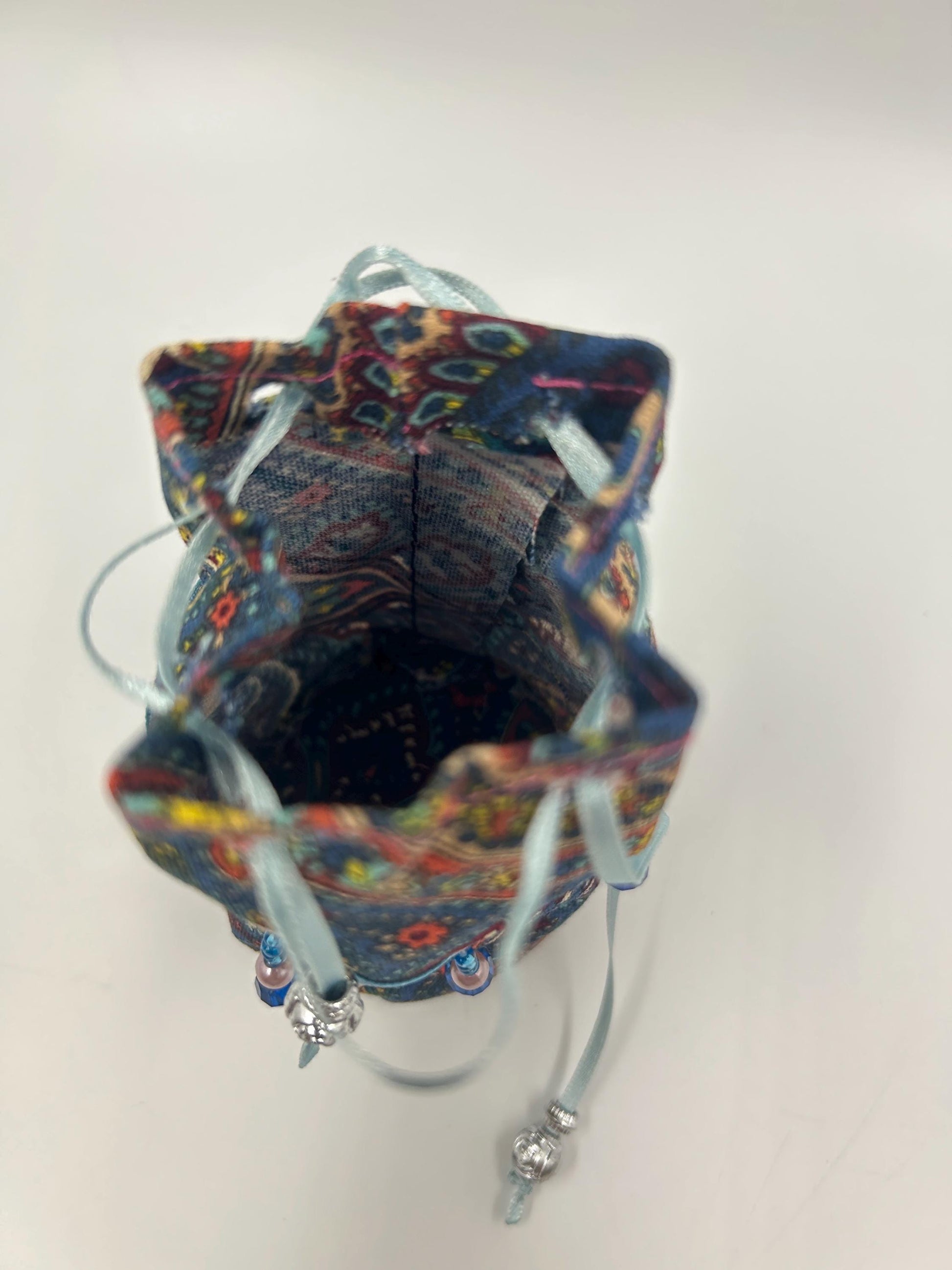 The Sapphire Dream Pouch – Upcycled Boho Jewelry Bag