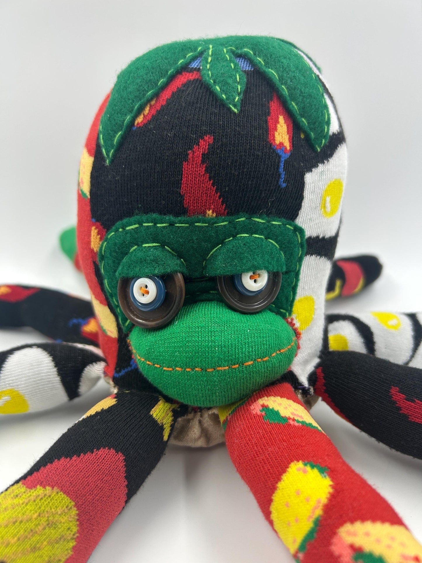 Handmade Upcycled Sock Octopus Plush – Food Lover Gift